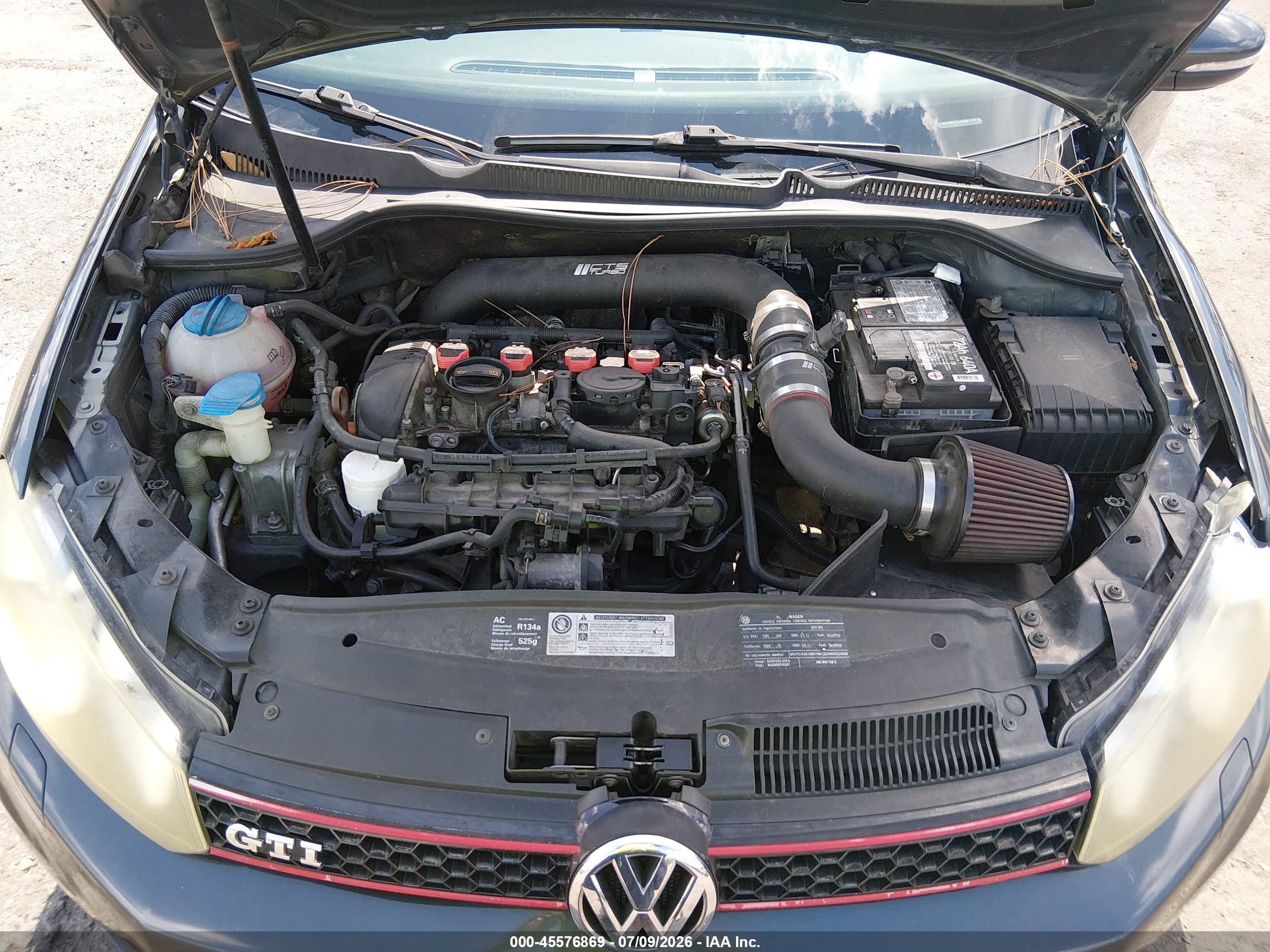 2011 Volkswagen Gti 2-door Black vin: WVWFD7AJXBW147778