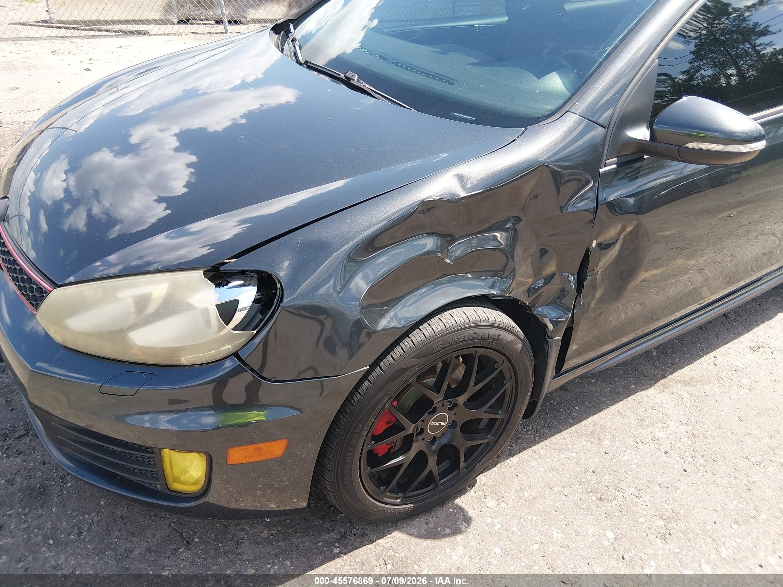 2011 Volkswagen Gti 2-door Black vin: WVWFD7AJXBW147778