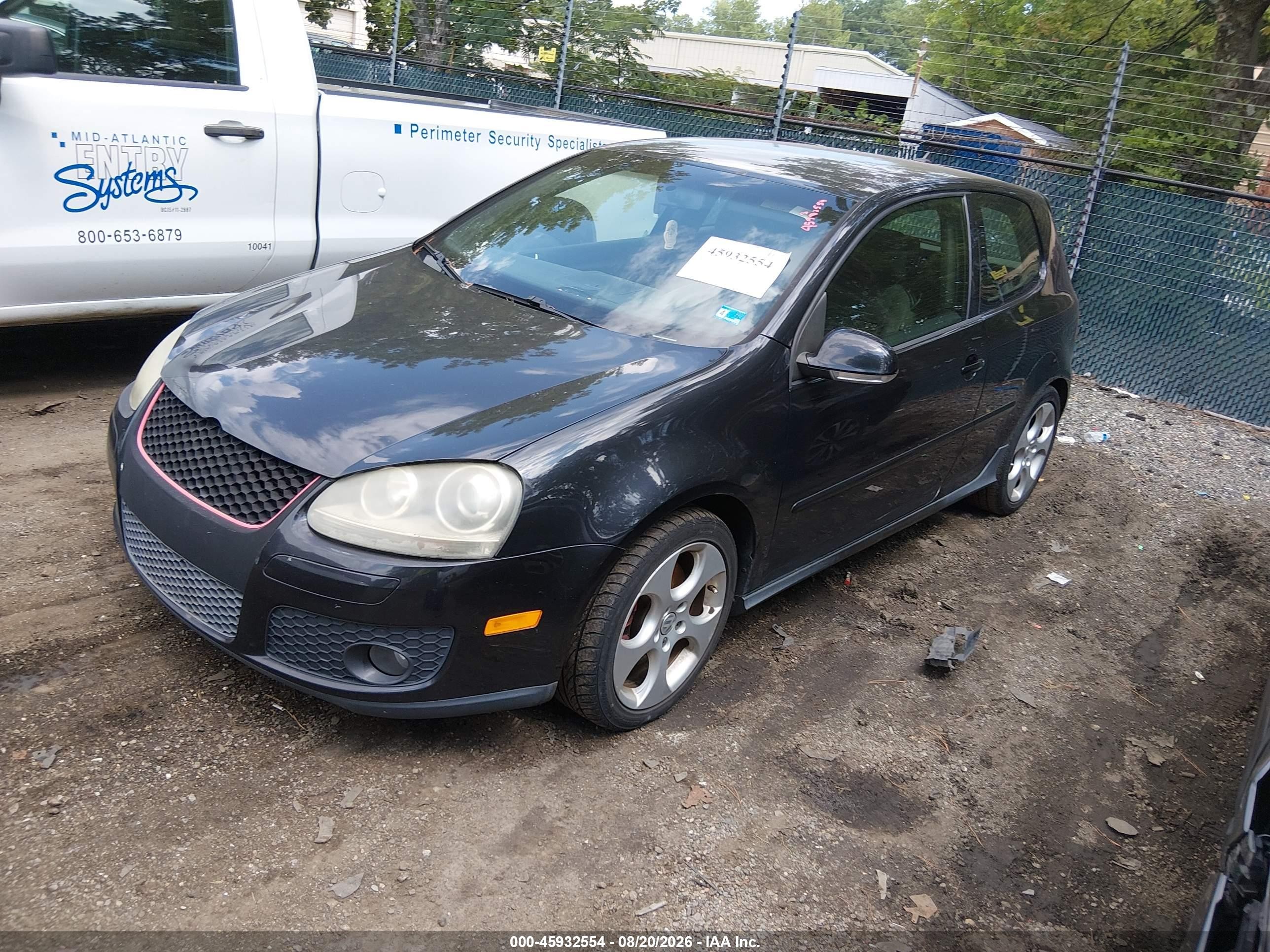 2009 Volkswagen Gti 2-door Черный vin: WVWFV71K59W142035