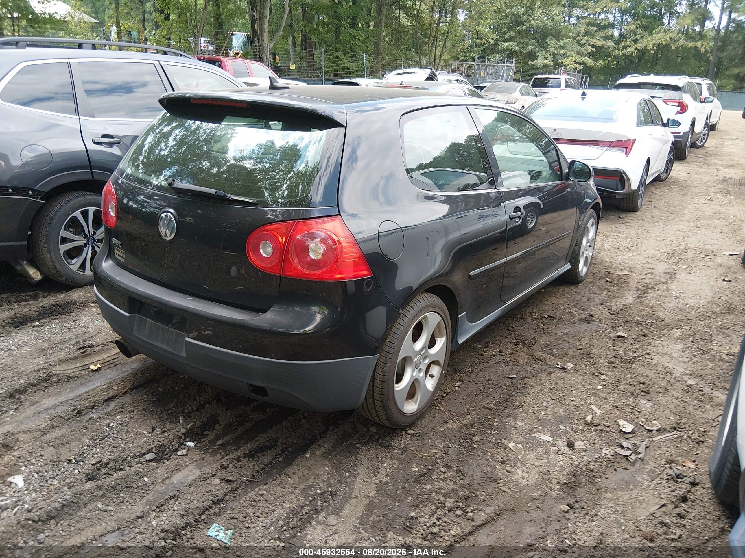 2009 Volkswagen Gti 2-door Черный vin: WVWFV71K59W142035