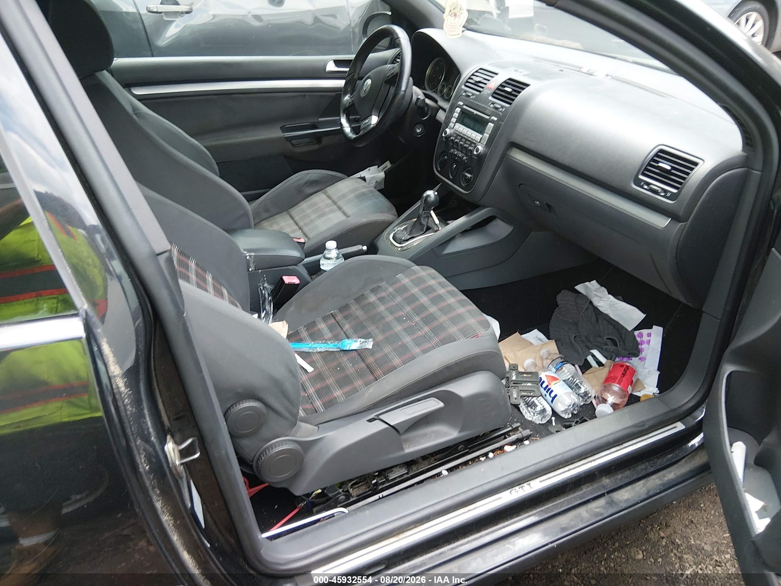 2009 Volkswagen Gti 2-door Черный vin: WVWFV71K59W142035