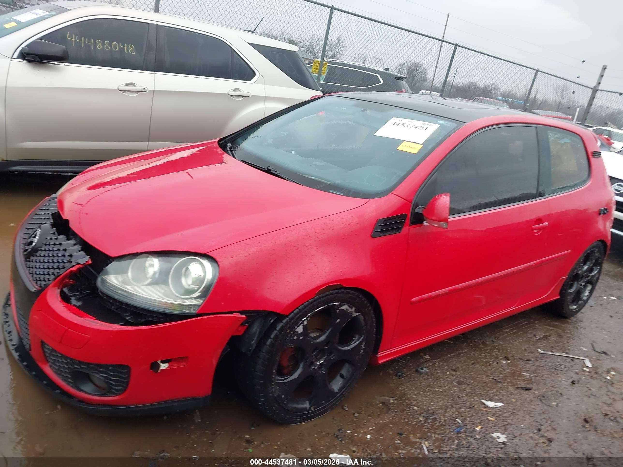 2006 Volkswagen Gti 2-door Красный vin: WVWFV71K66W087929