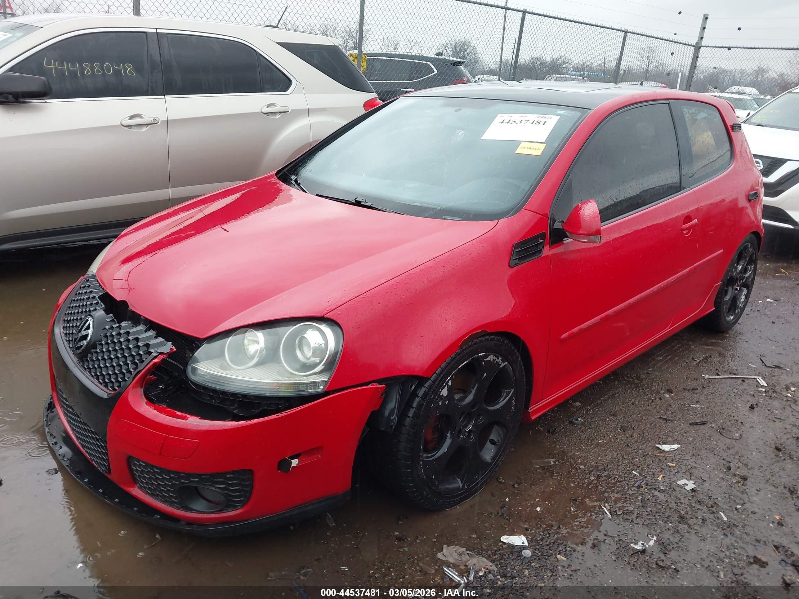 2006 Volkswagen Gti 2-door Красный vin: WVWFV71K66W087929