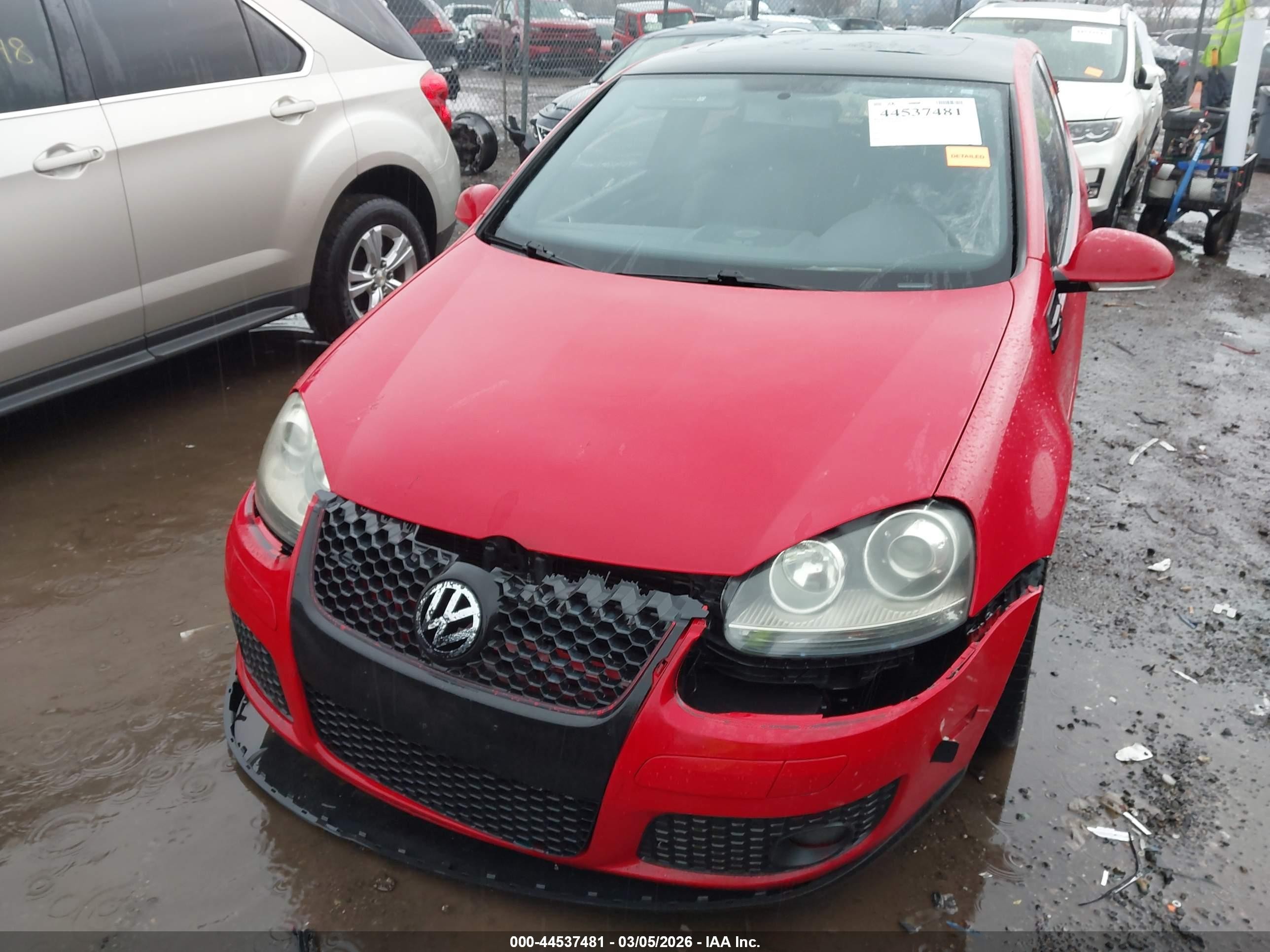 2006 Volkswagen Gti 2-door Красный vin: WVWFV71K66W087929