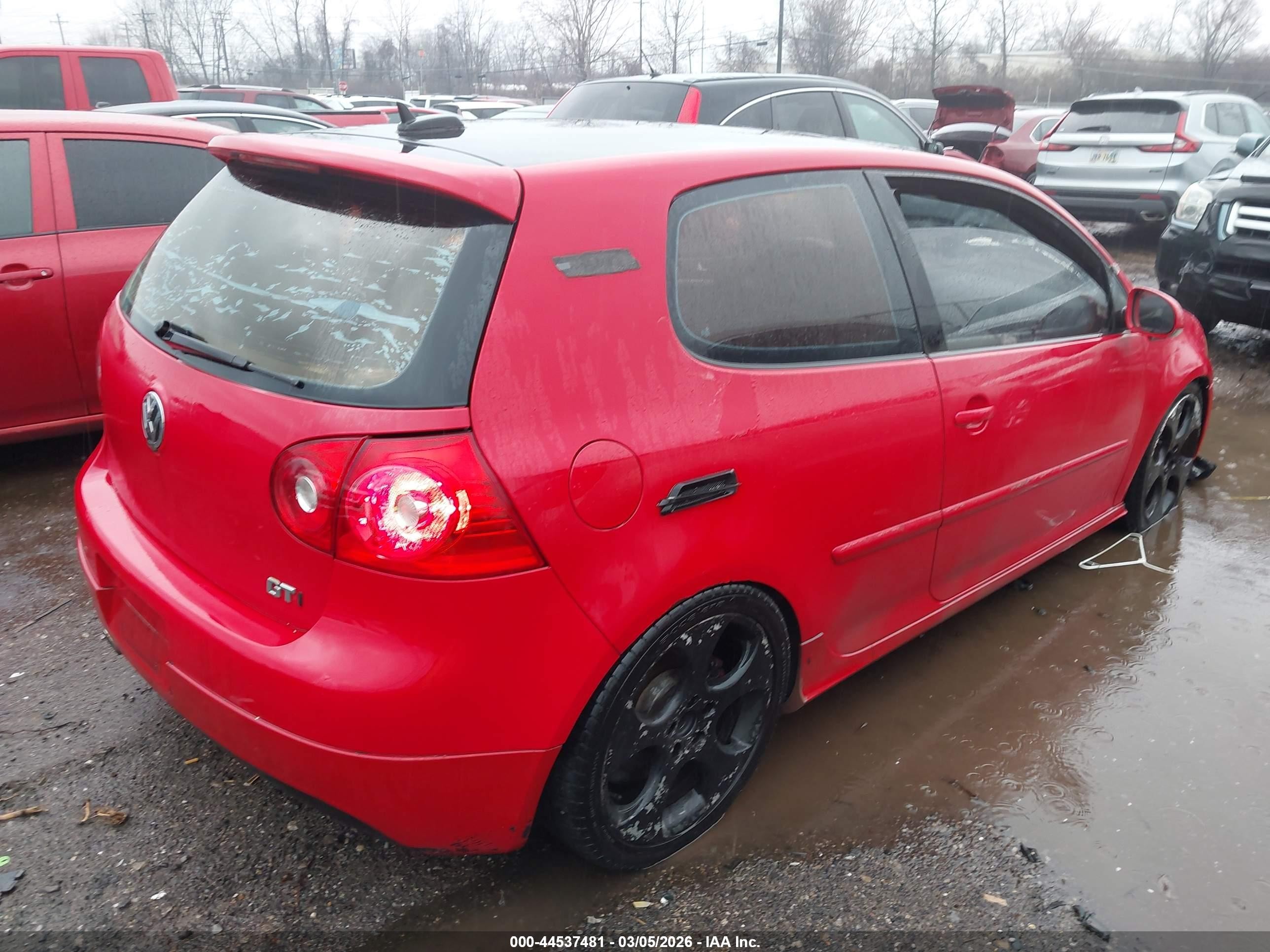 2006 Volkswagen Gti 2-door Красный vin: WVWFV71K66W087929