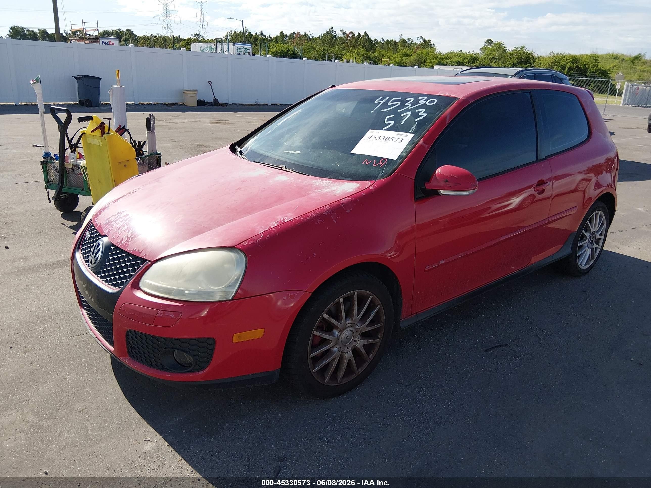 2006 Volkswagen Gti 2-door Red vin: WVWFV71K96W105887