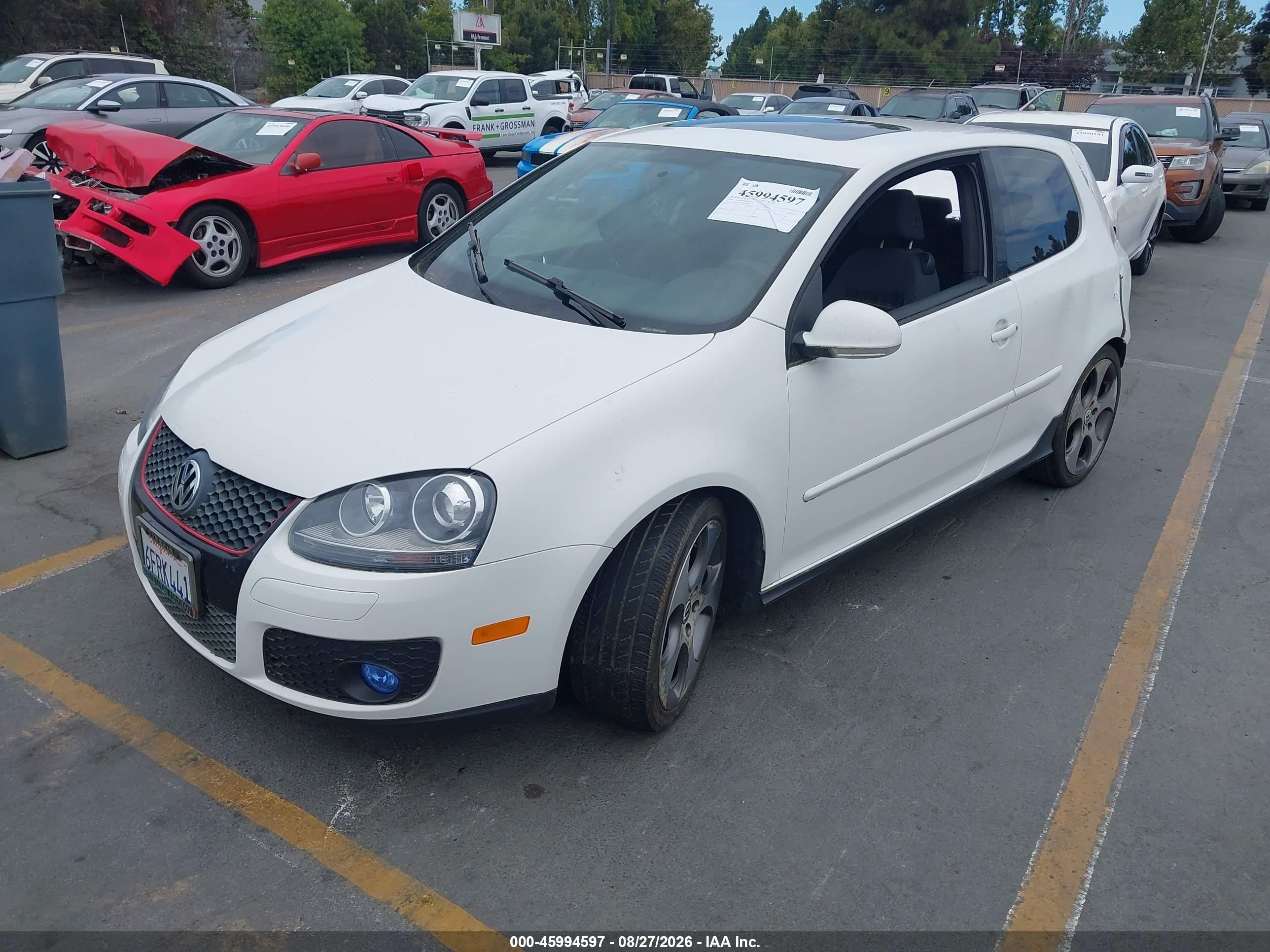 2008 Volkswagen Gti 2-door White vin: WVWFV71K98W179345