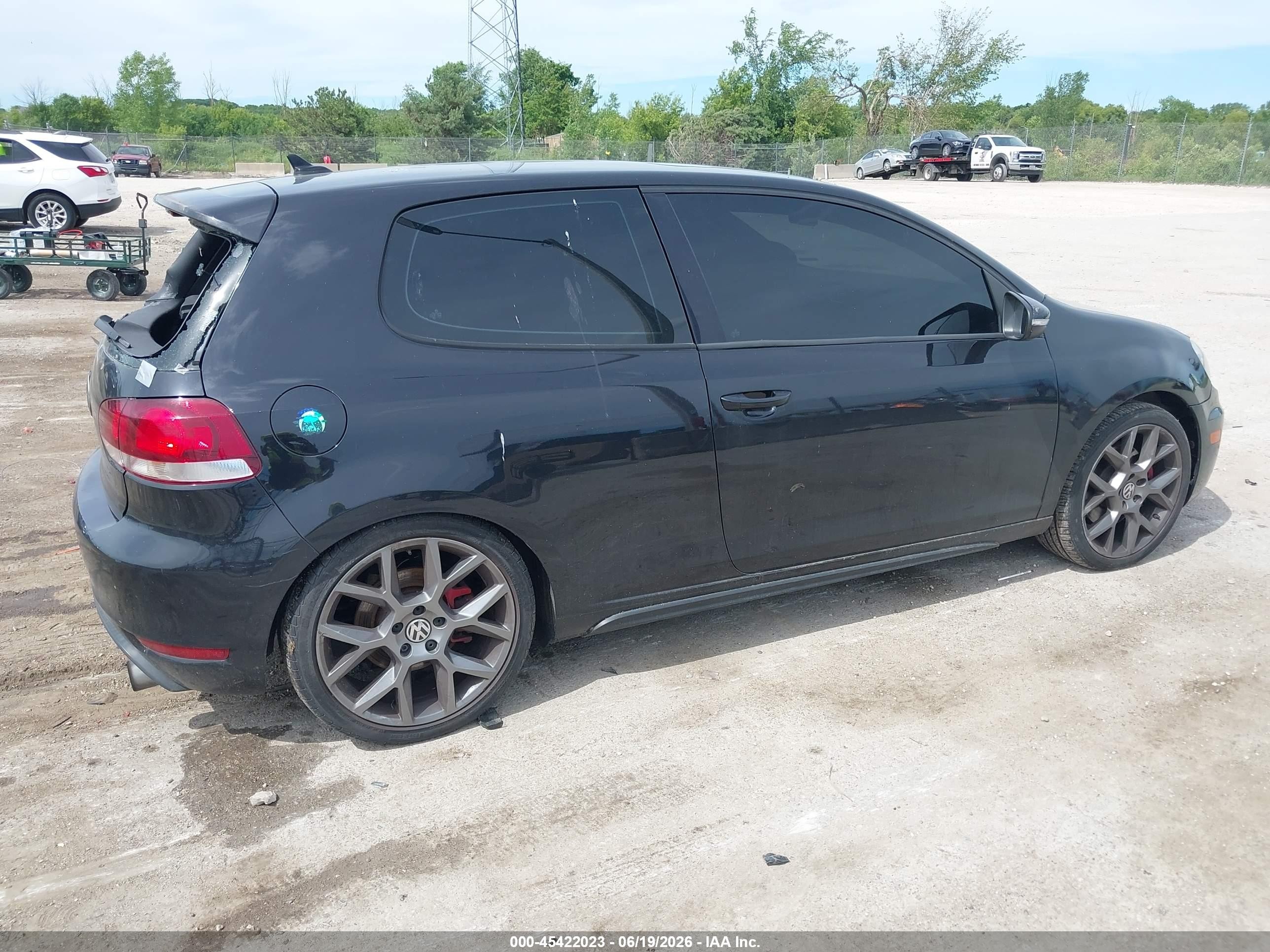 2010 Volkswagen Gti 2-door Black vin: WVWFV7AJ1AW398524