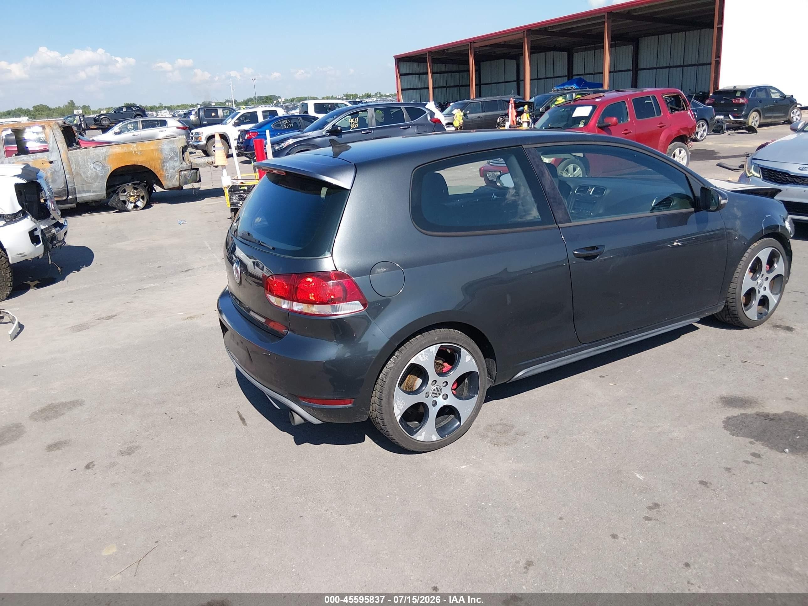 2012 Volkswagen Gti 2-door Blue vin: WVWFV7AJ3CW244593