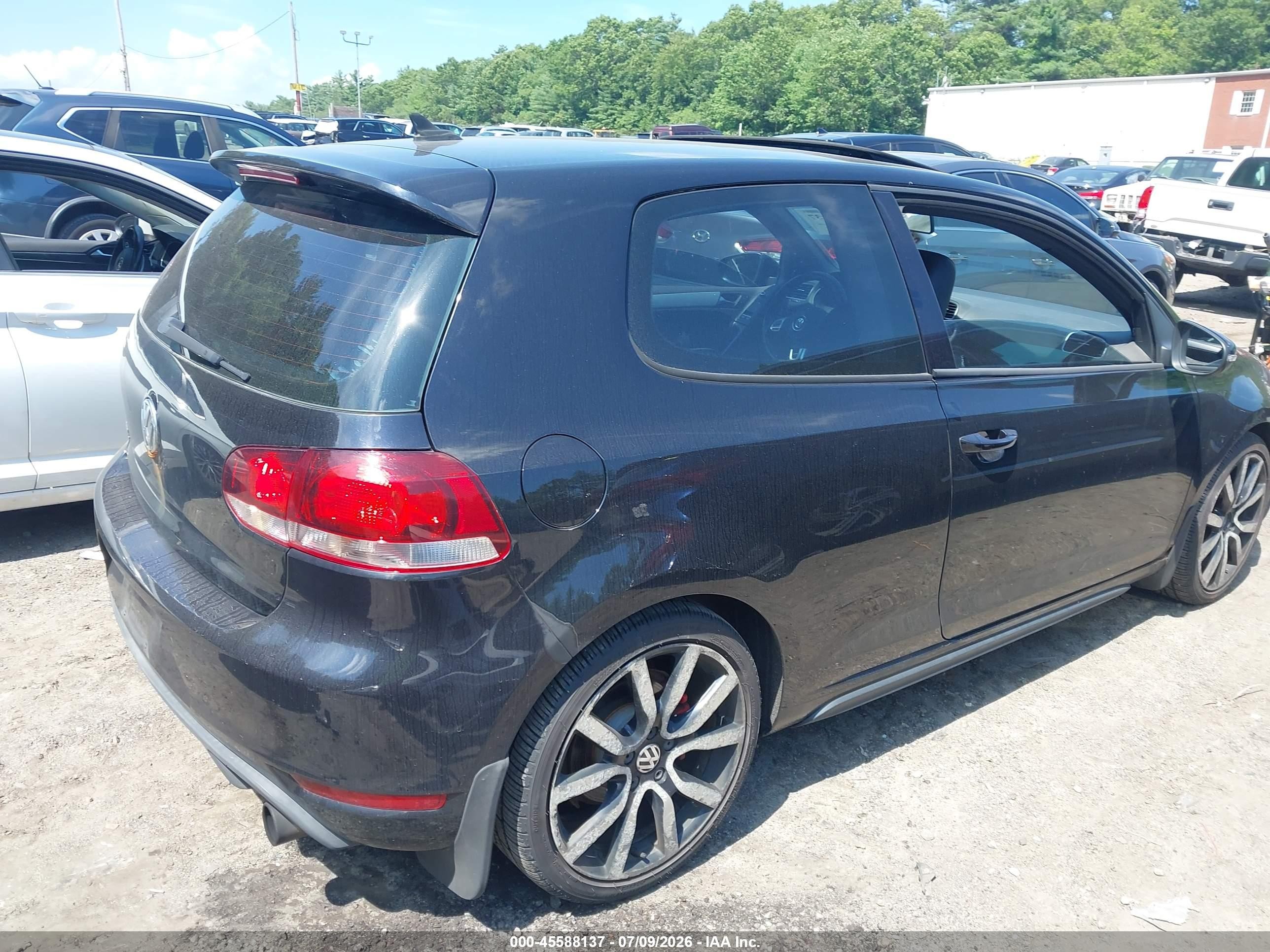 2012 Volkswagen Gti 2-door Autobahn Black vin: WVWFV7AJ5CW340936