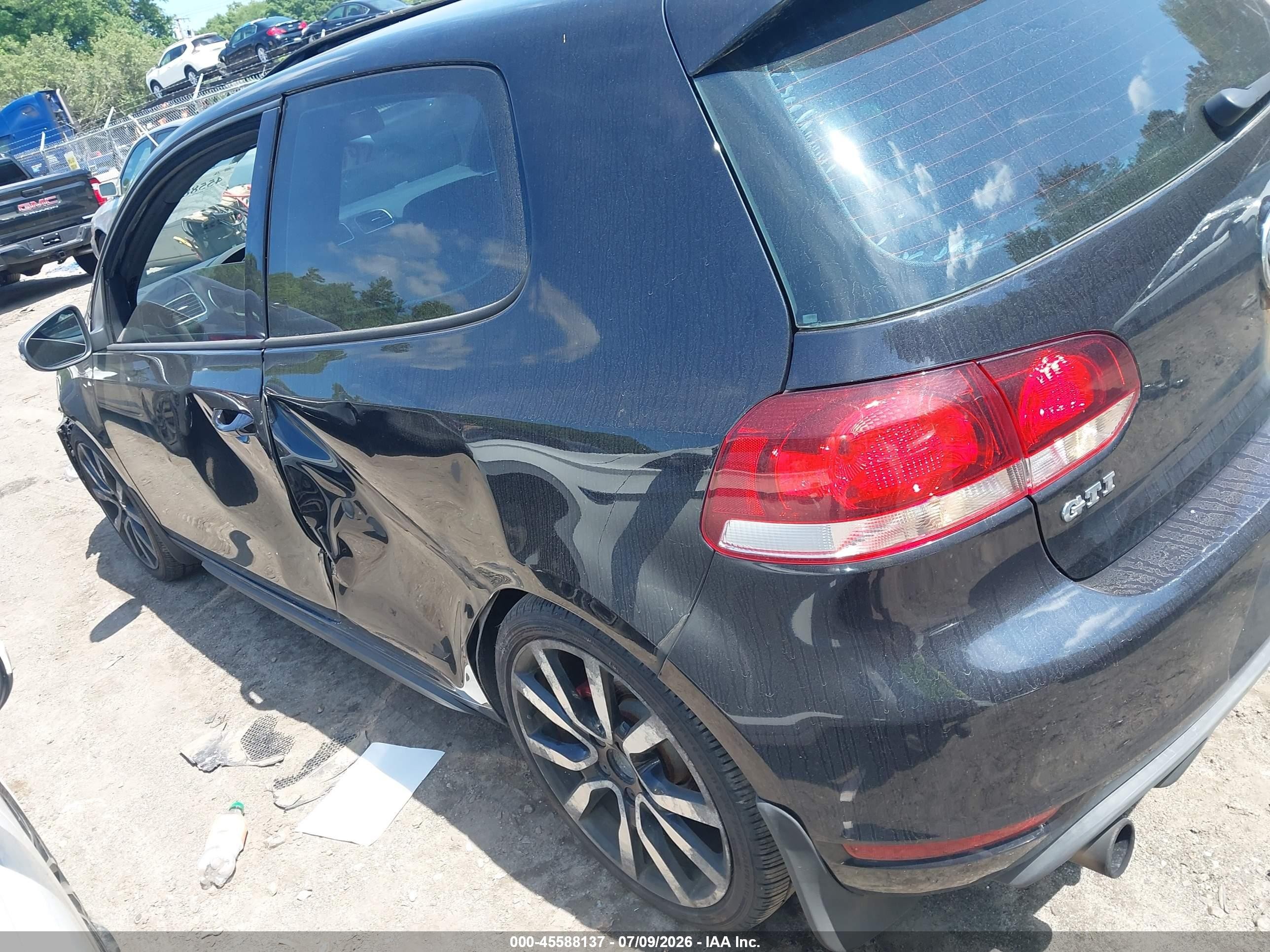 2012 Volkswagen Gti 2-door Autobahn Black vin: WVWFV7AJ5CW340936
