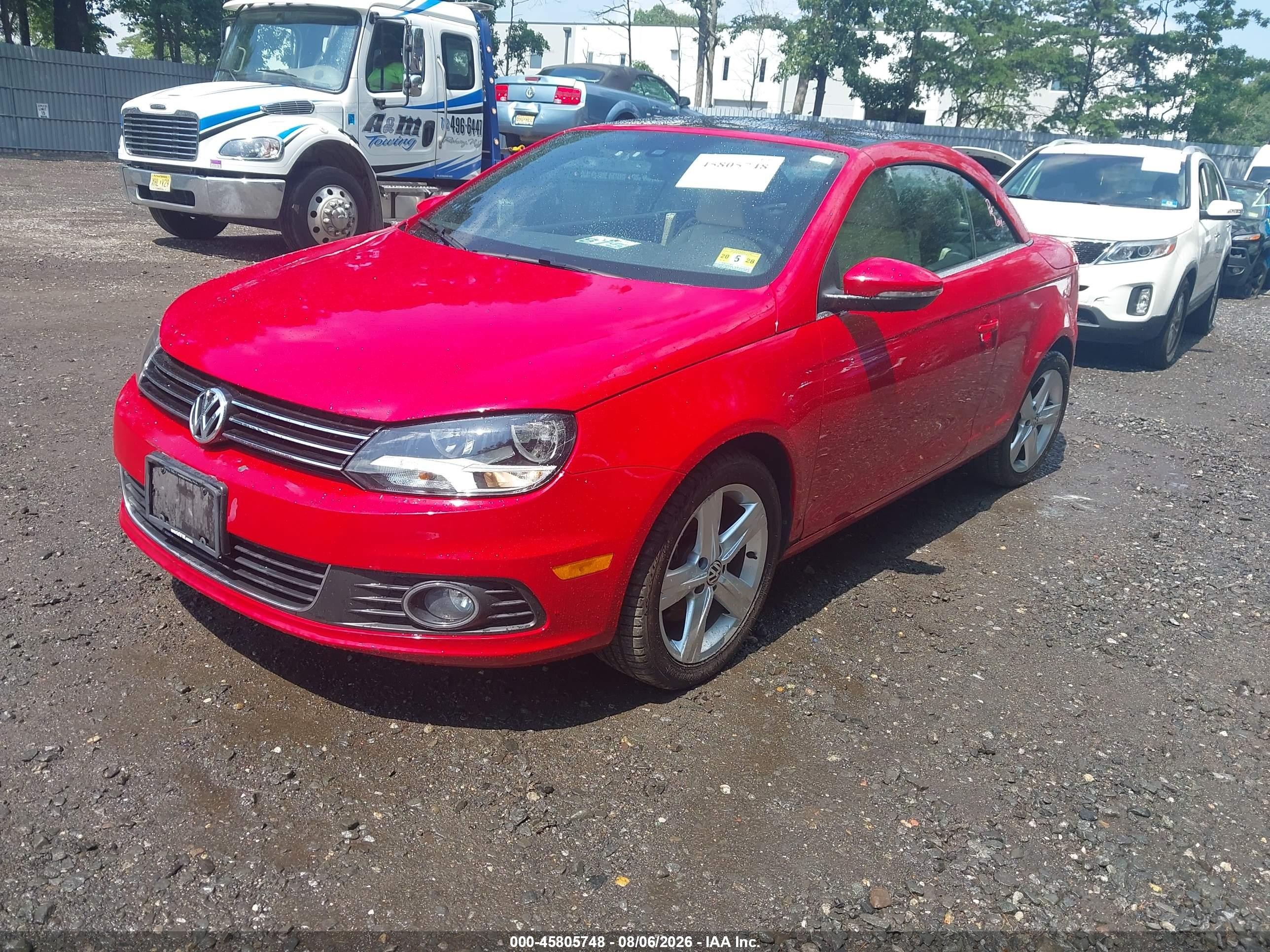 2012 Volkswagen Eos Lux Red vin: WVWFW7AH4CV003464