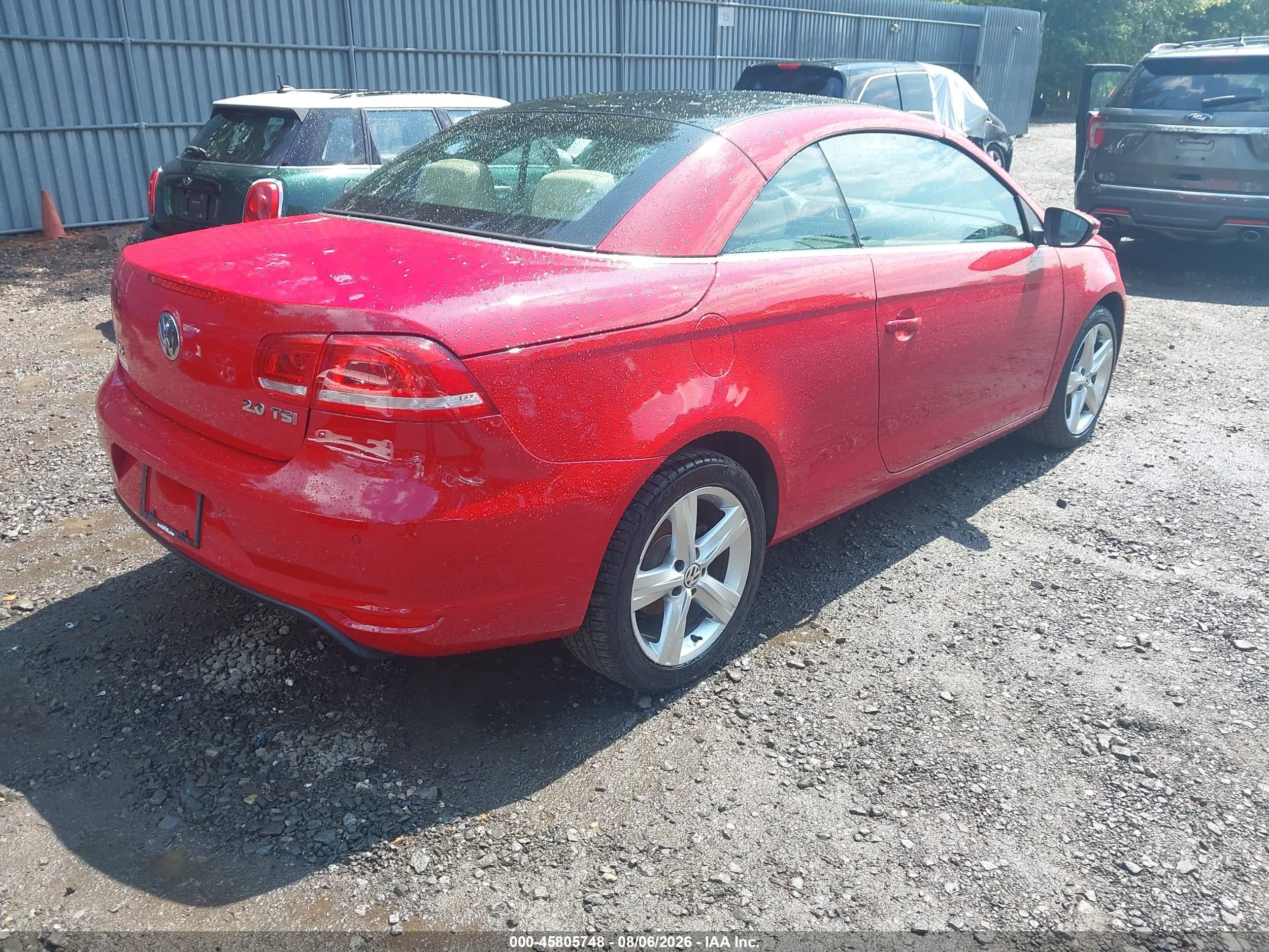 2012 Volkswagen Eos Lux Red vin: WVWFW7AH4CV003464