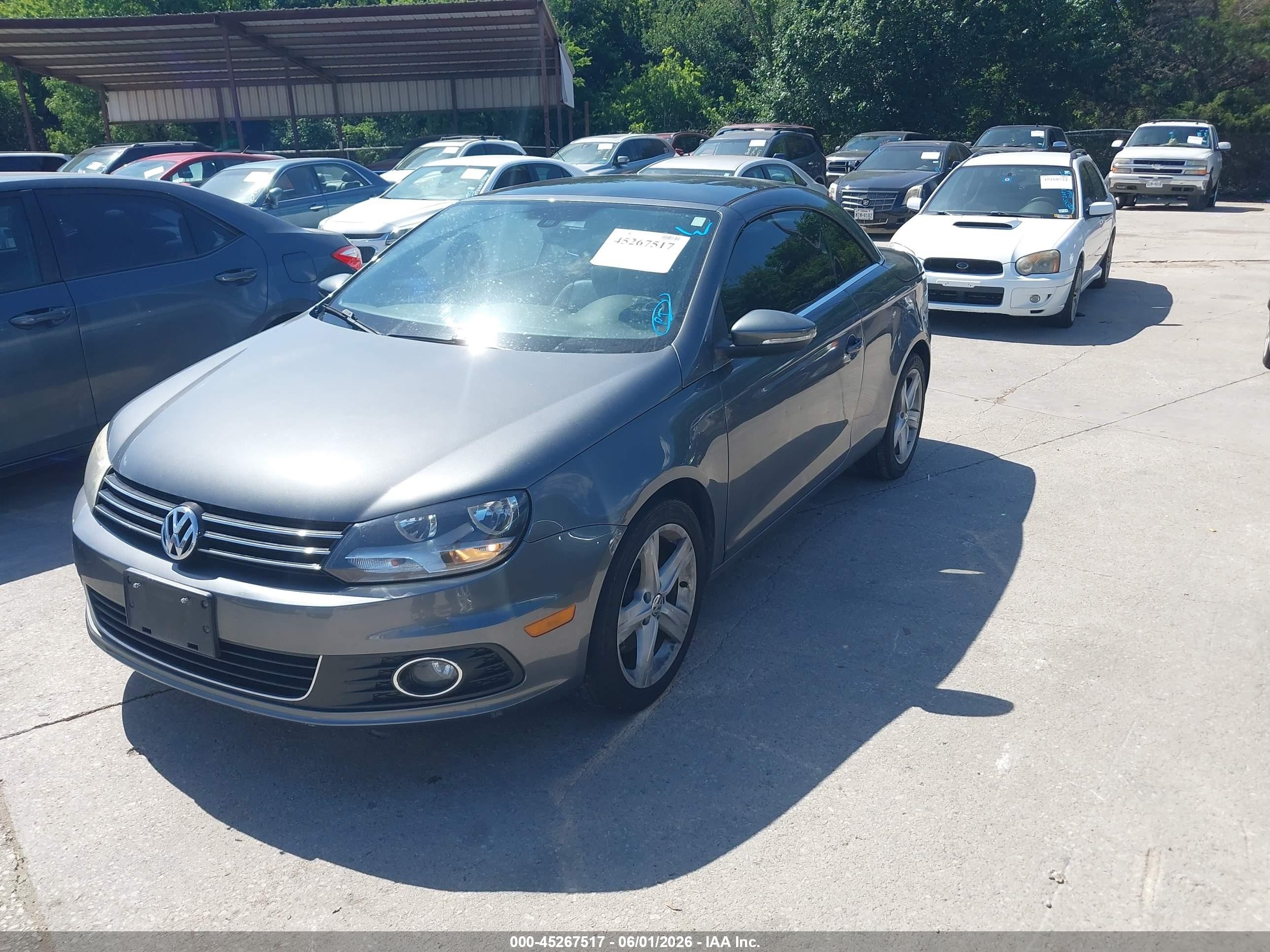 2012 Volkswagen Eos Lux Gray vin: WVWFW7AH9CV003198