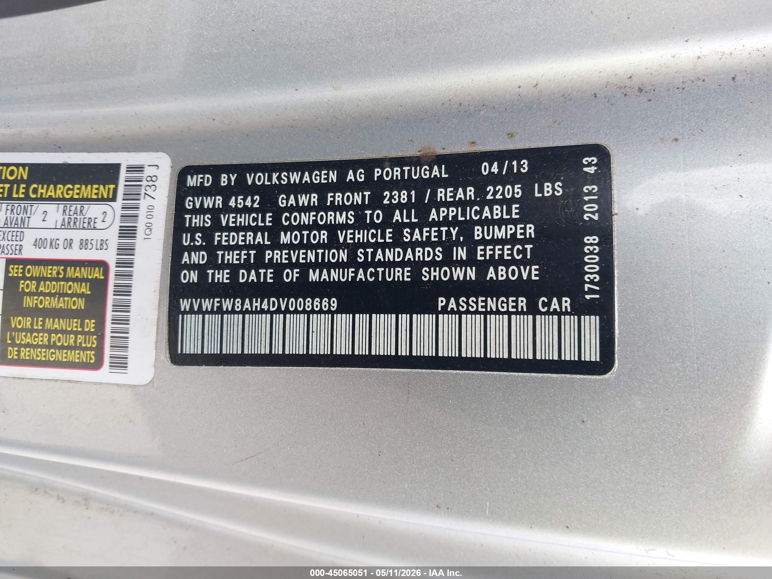 2013 Volkswagen Eos Executive/lux Silver vin: WVWFW8AH4DV008669