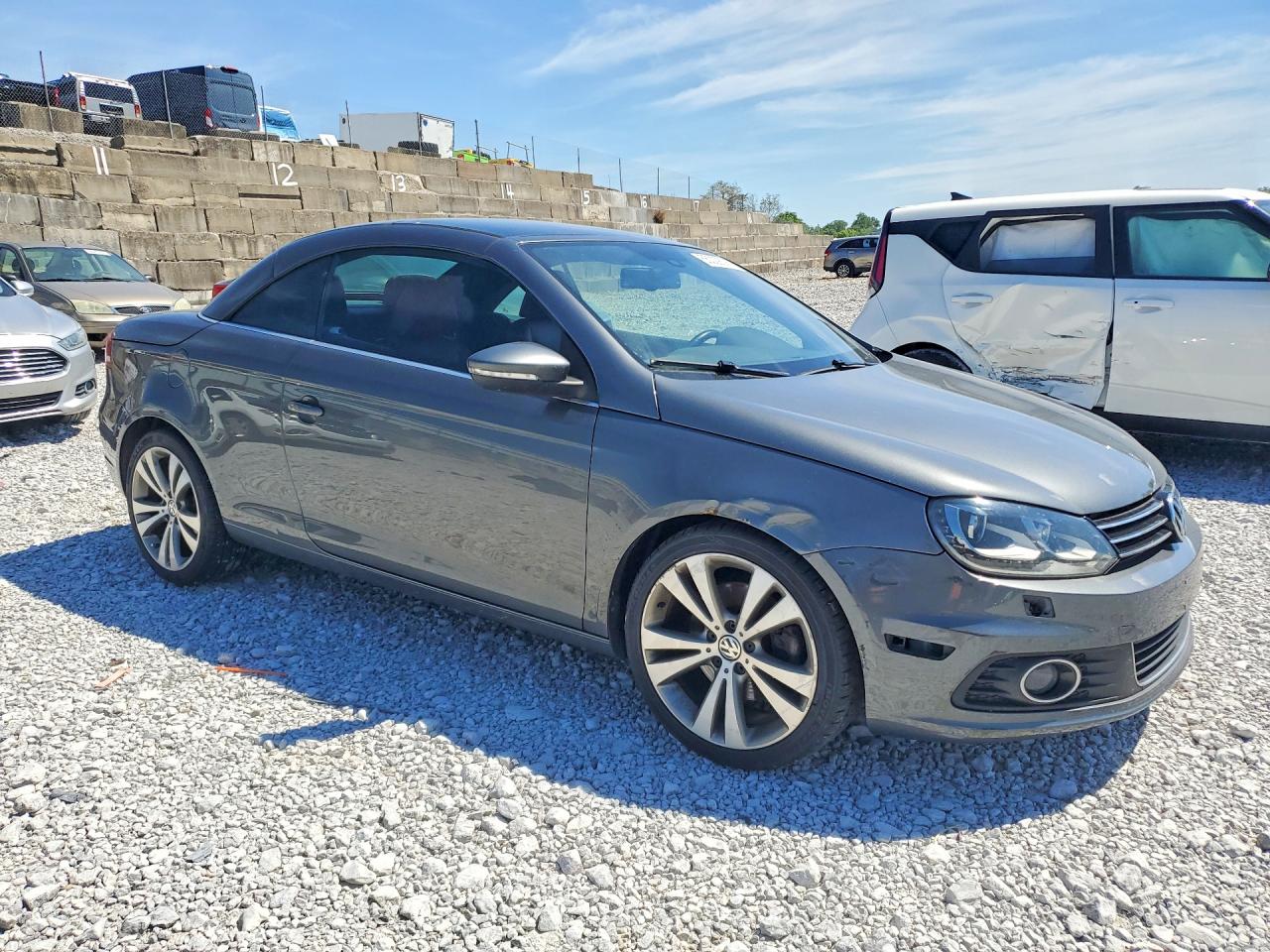 2013 Volkswagen Eos Lux Gray vin: WVWFW8AHXDV008093