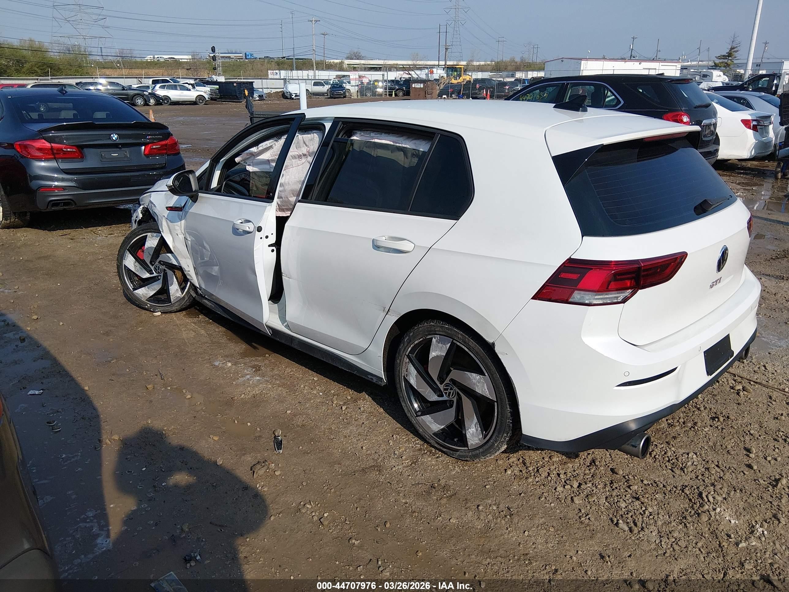 2022 Volkswagen Golf Gti 2.0t S White vin: WVWG87CDXNW155836