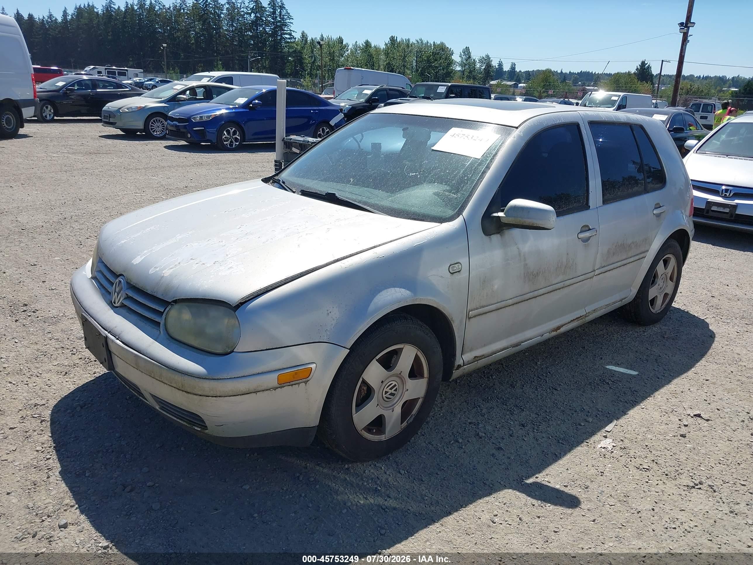 2000 Volkswagen Golf Gls Silver vin: WVWGA21J0YW515832