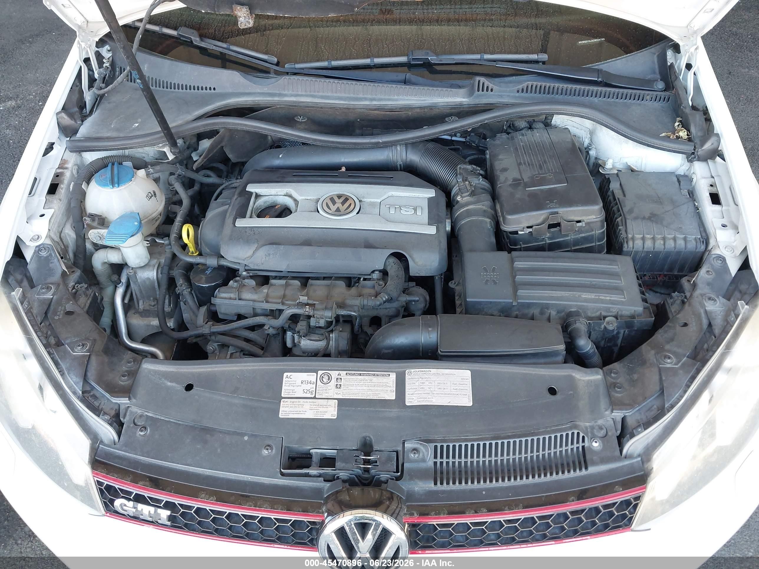 2012 Volkswagen Gti 4-door Autobahn White vin: WVWGD7AJ3CW234749