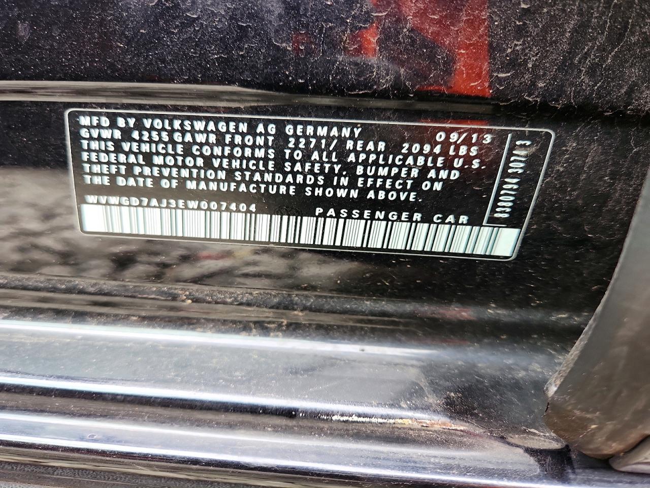 2014 Volkswagen Gti Black vin: WVWGD7AJ3EW007404