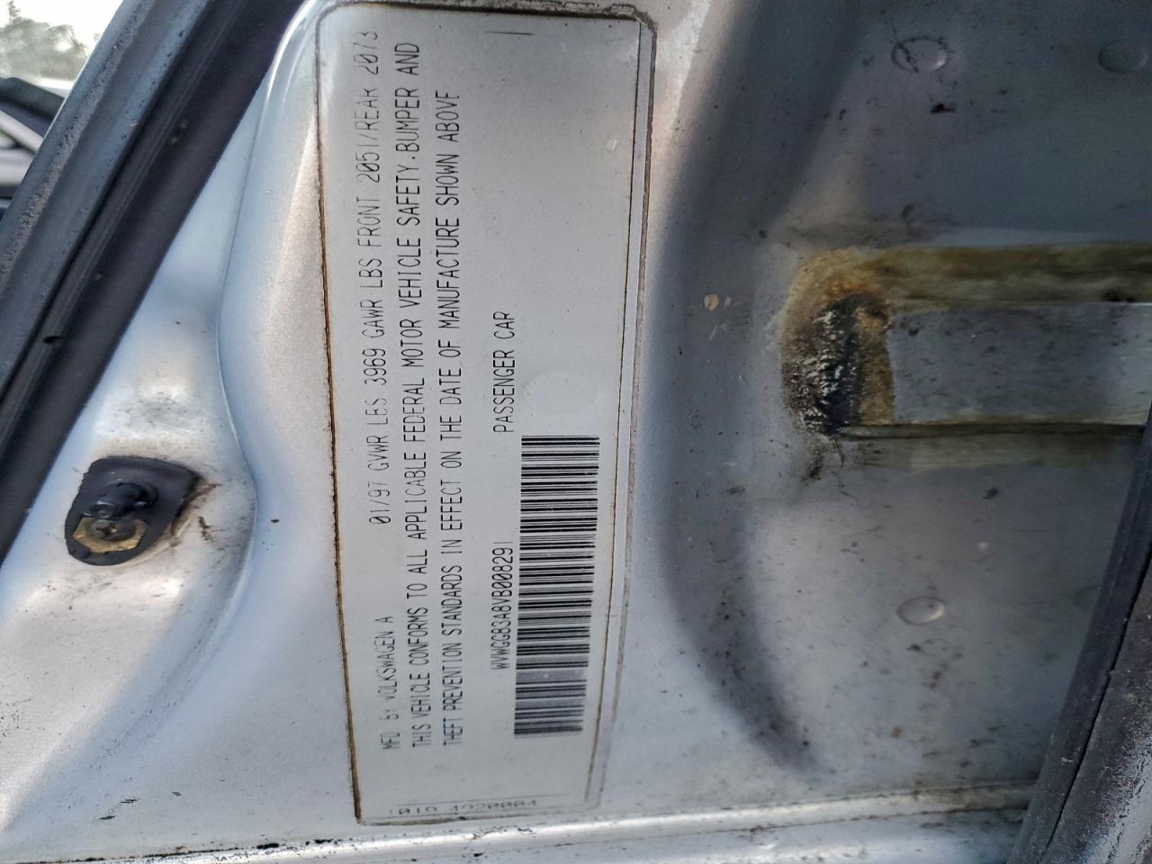 1997 Volkswagen Passat Tdi Silver vin: WVWGG83A8VB008291