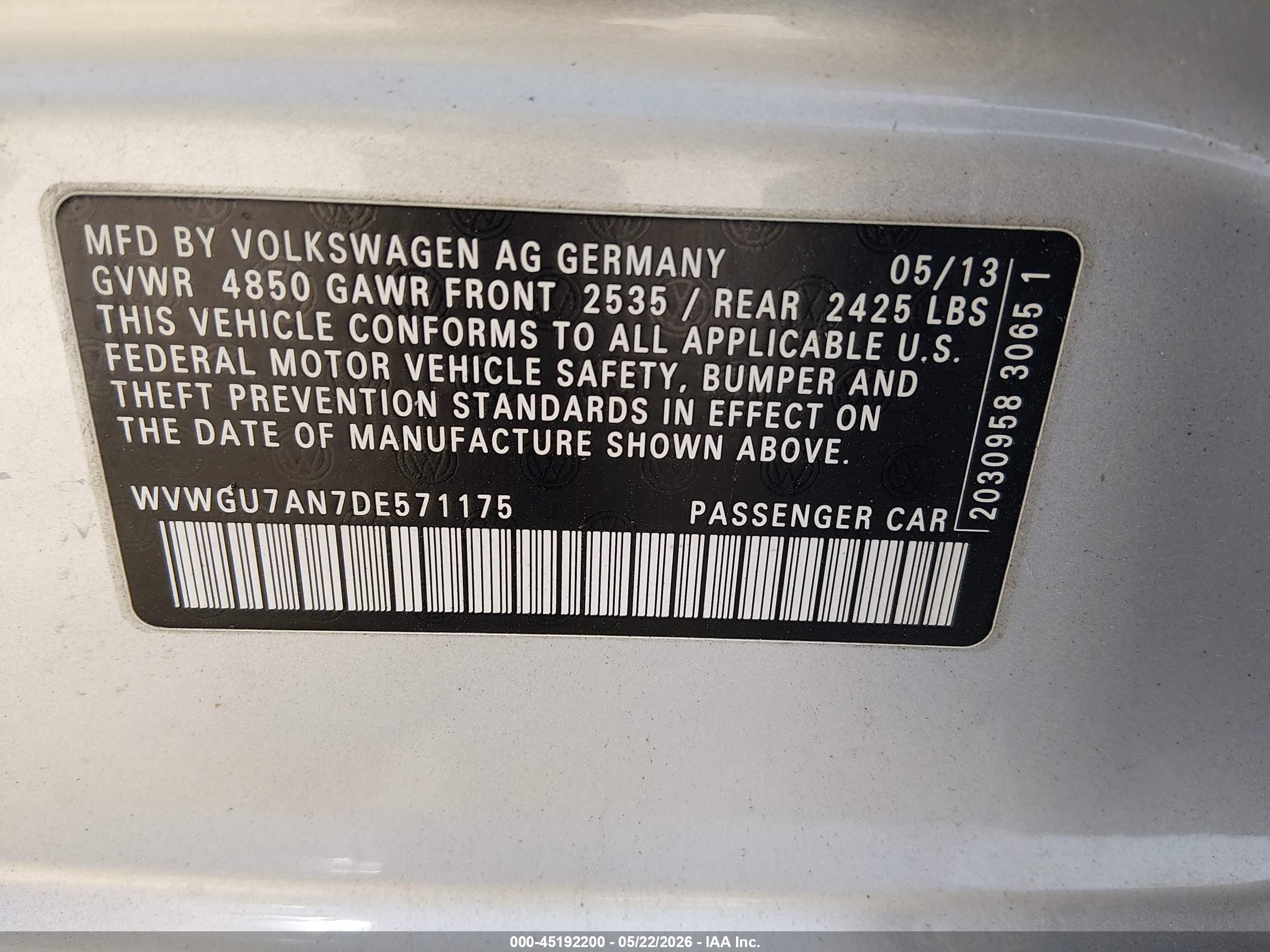 2013 Volkswagen Cc Vr6 4motion Silver vin: WVWGU7AN7DE571175