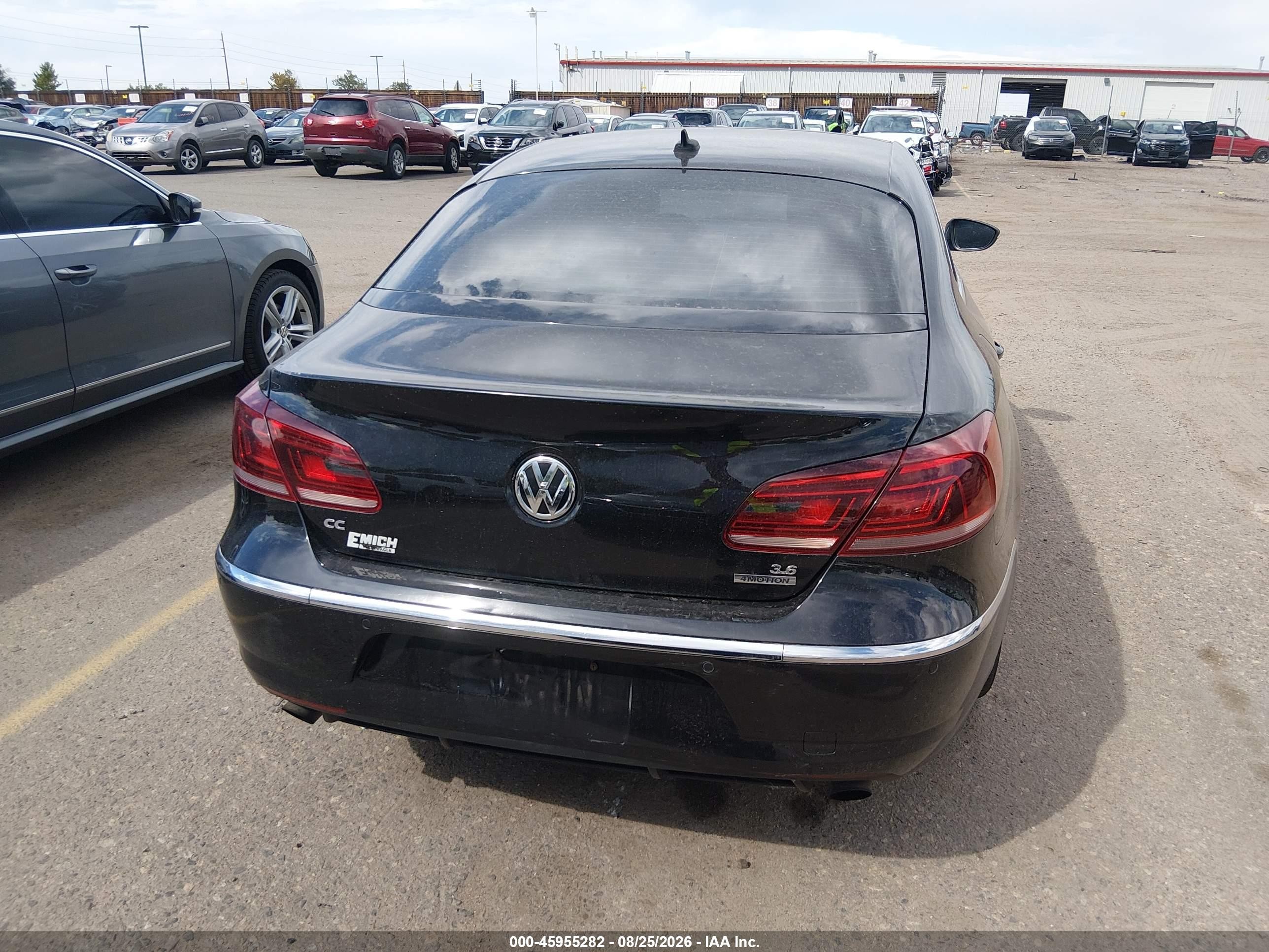 2015 Volkswagen Cc 3.6l V6 Executive Black vin: WVWGU7AN1FE804325