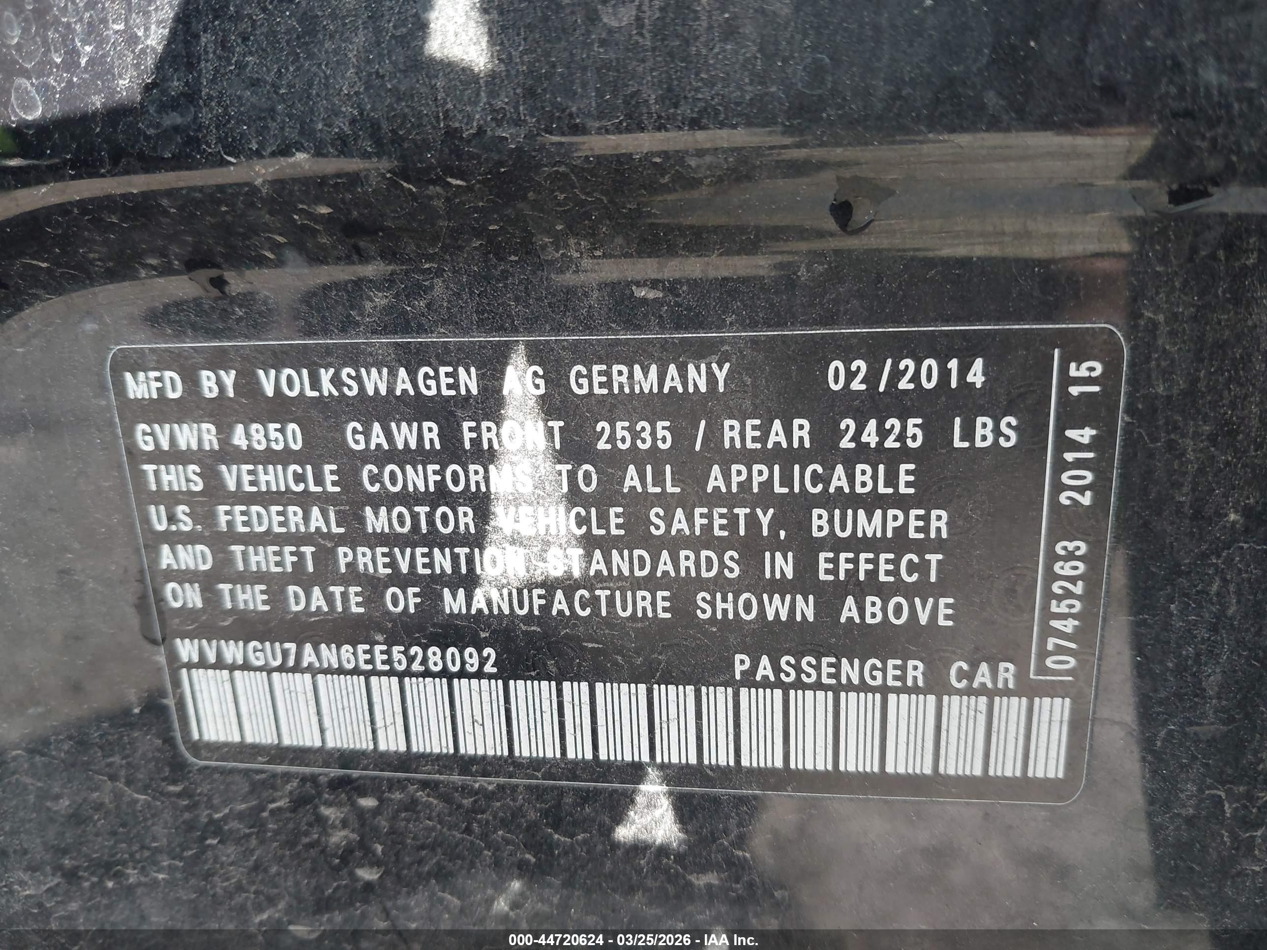 2014 Volkswagen Cc 3.6l Vr6 Executive Black vin: WVWGU7AN6EE528092