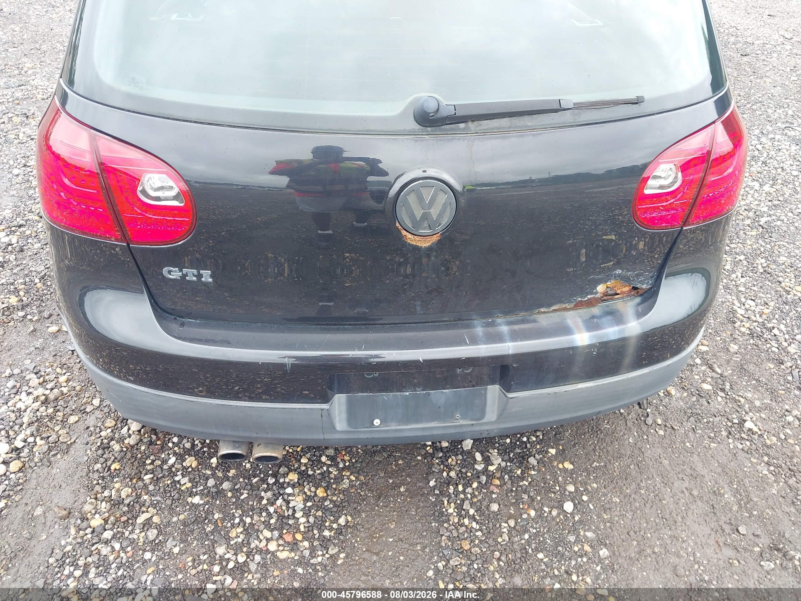 2008 Volkswagen Gti 4-door (m6) (eop Cw 21/08) Black vin: WVWGV71K38W116469
