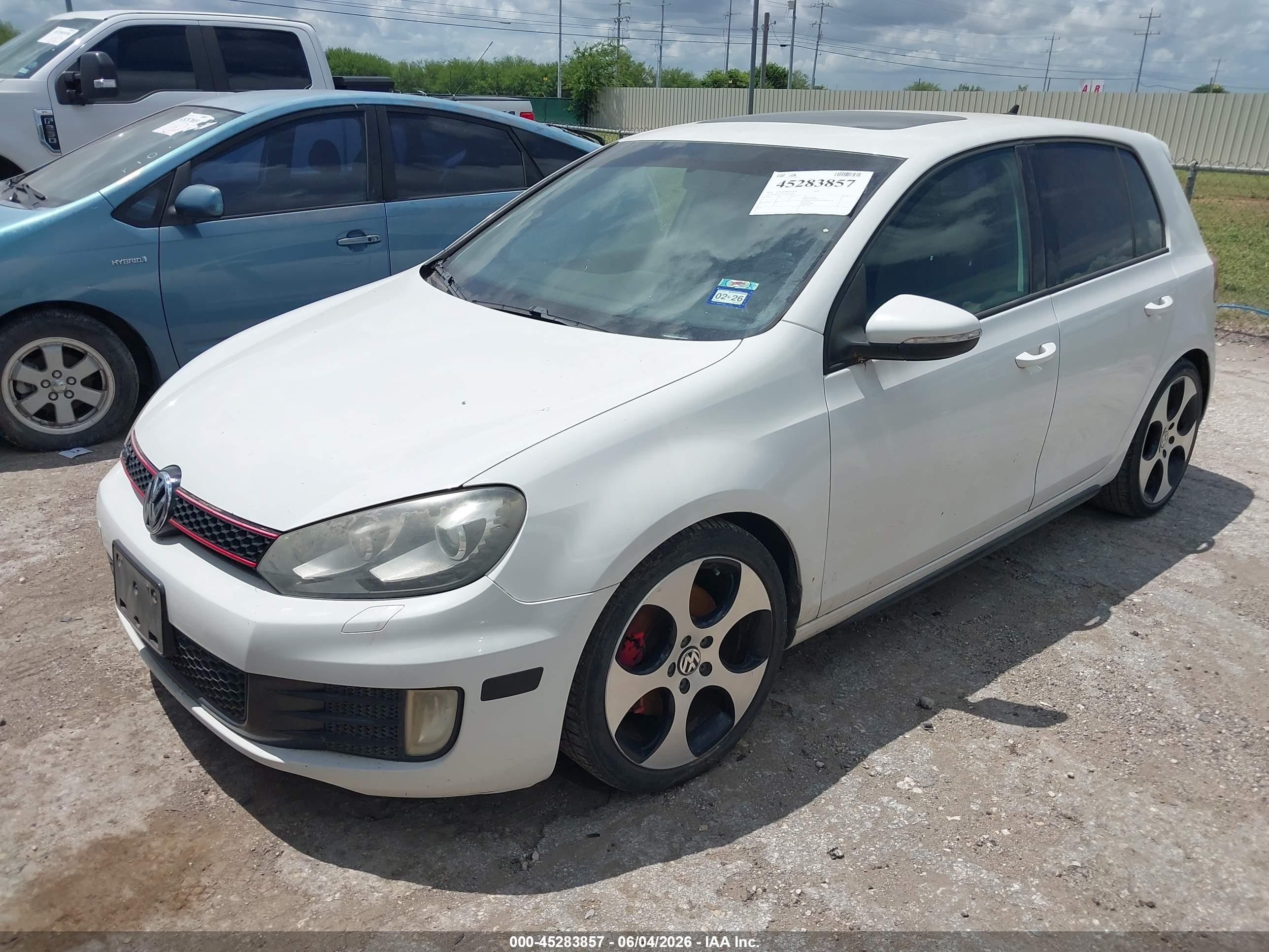 2012 Volkswagen Gti 4-door White vin: WVWGV7AJ3CW295208