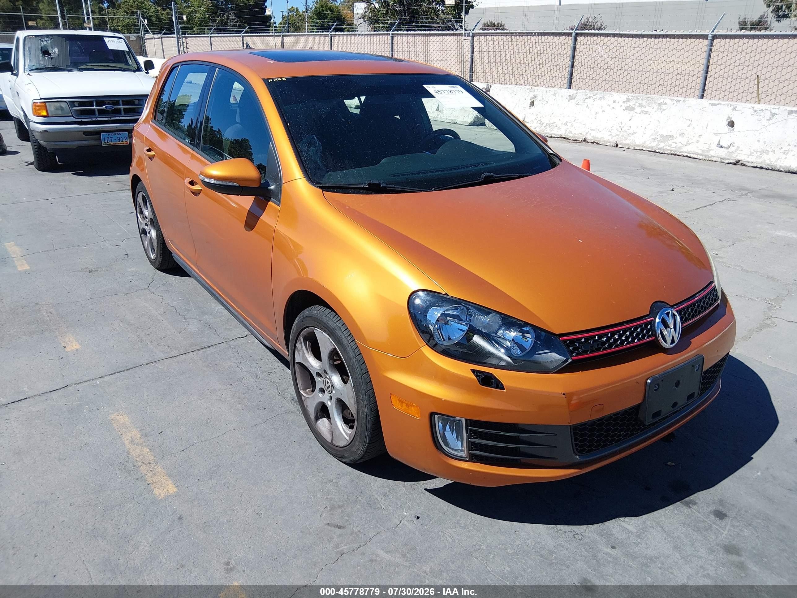 2010 Volkswagen Gti 4-door Оранжевый vin: WVWGV7AJ7AW313724