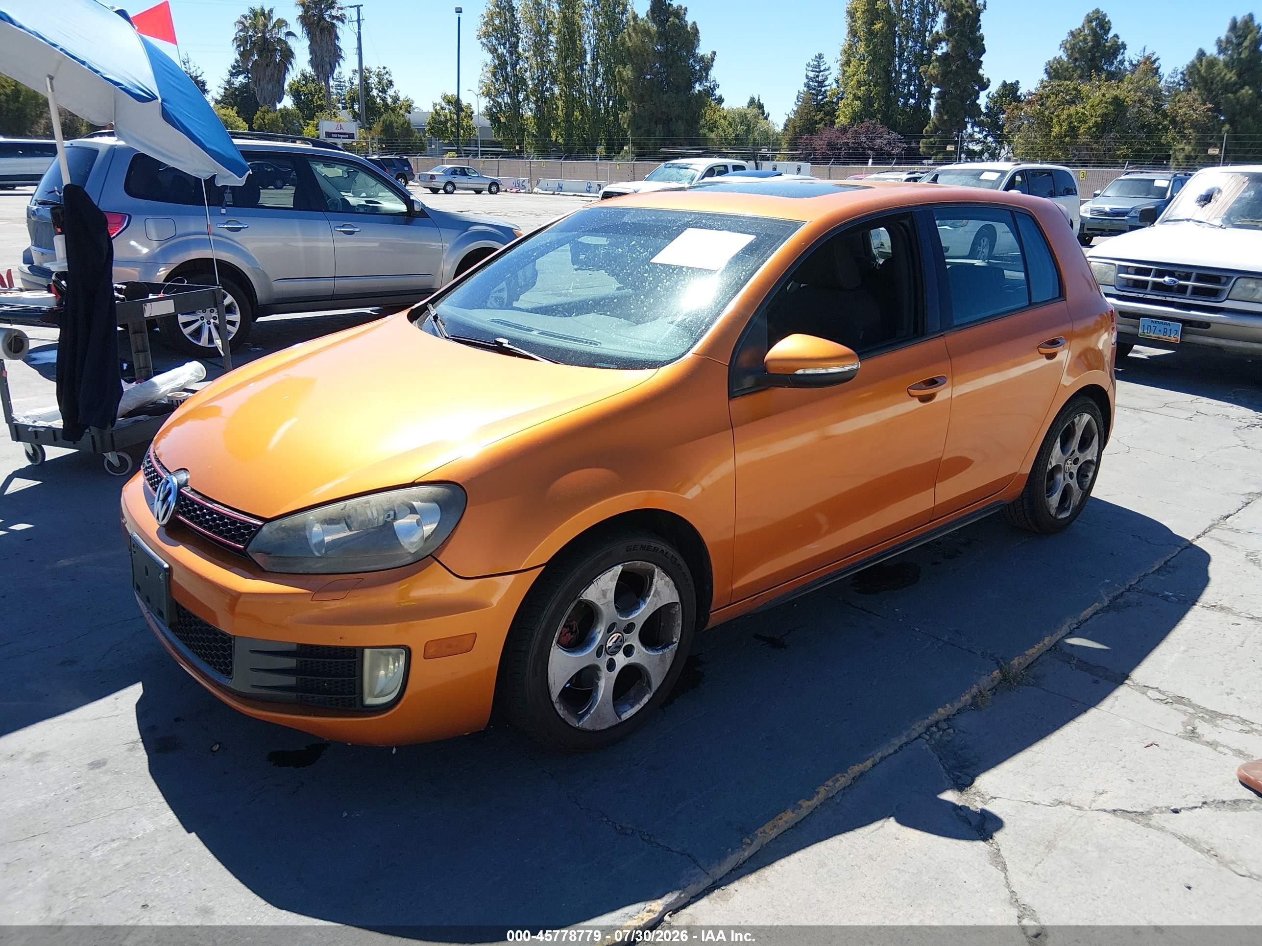 2010 Volkswagen Gti 4-door Оранжевый vin: WVWGV7AJ7AW313724