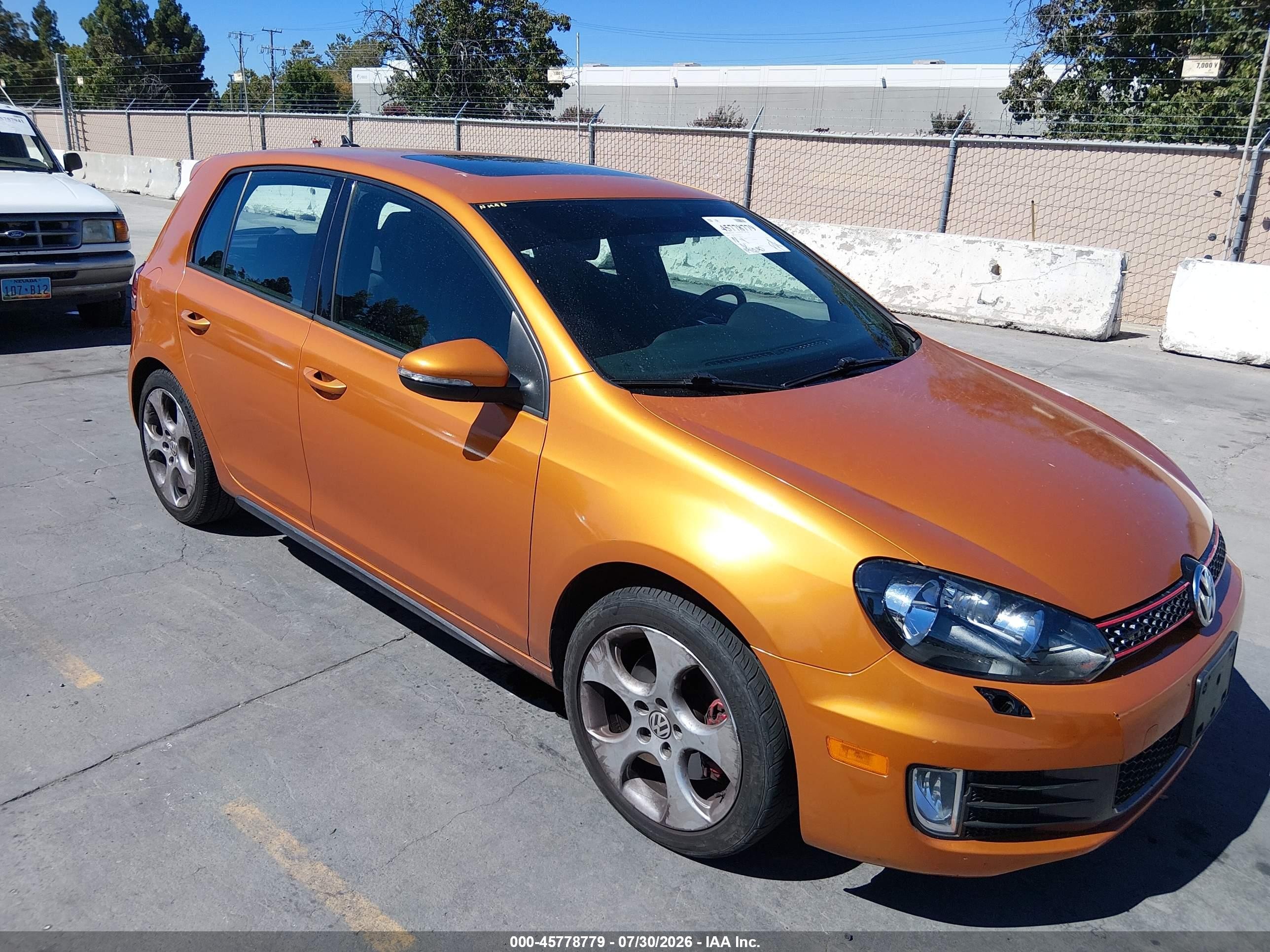 2010 Volkswagen Gti 4-door Оранжевый vin: WVWGV7AJ7AW313724