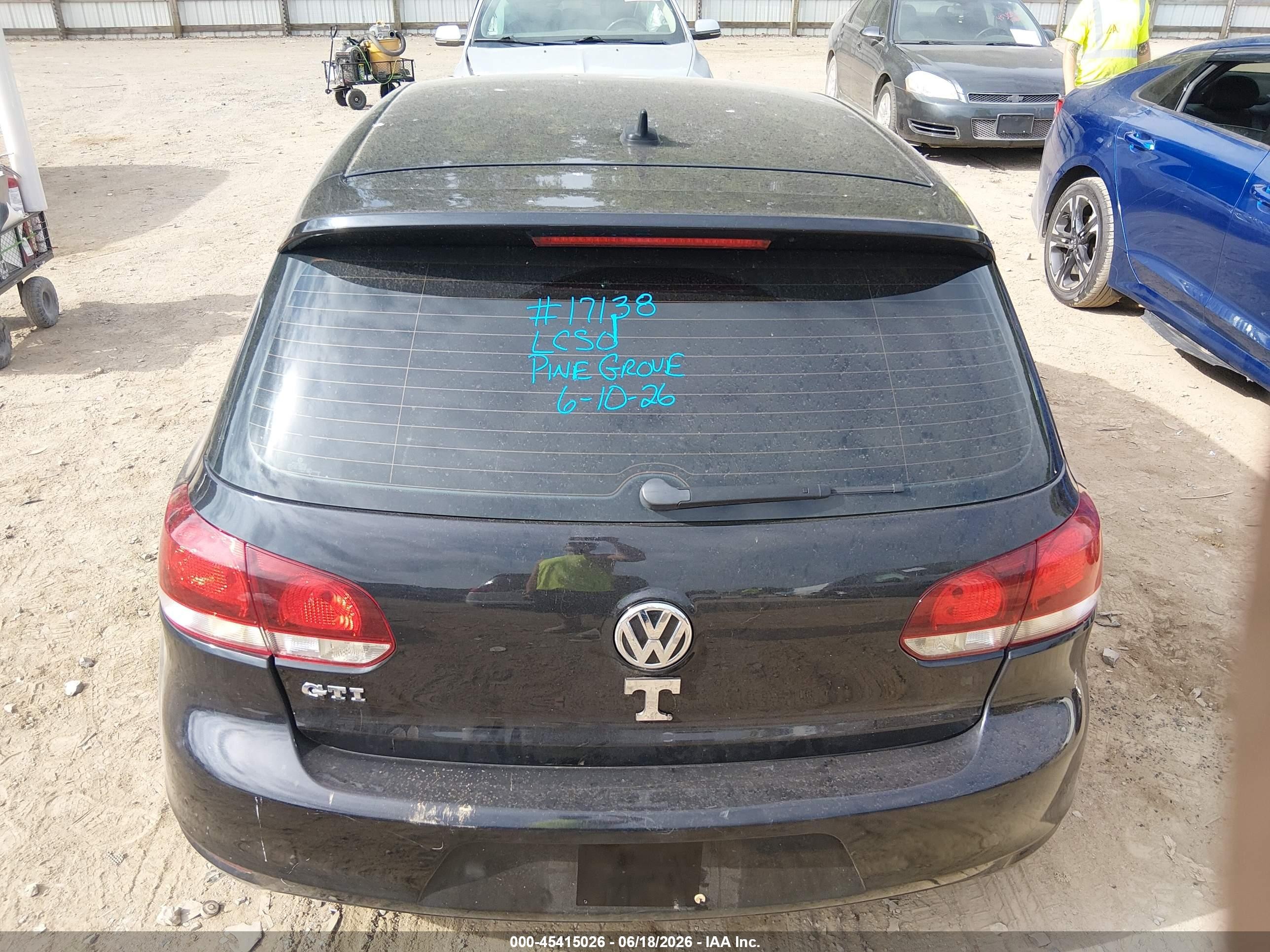 2013 Volkswagen Gti Wolfsburg Edition Black vin: WVWGV7AJ9DW137490
