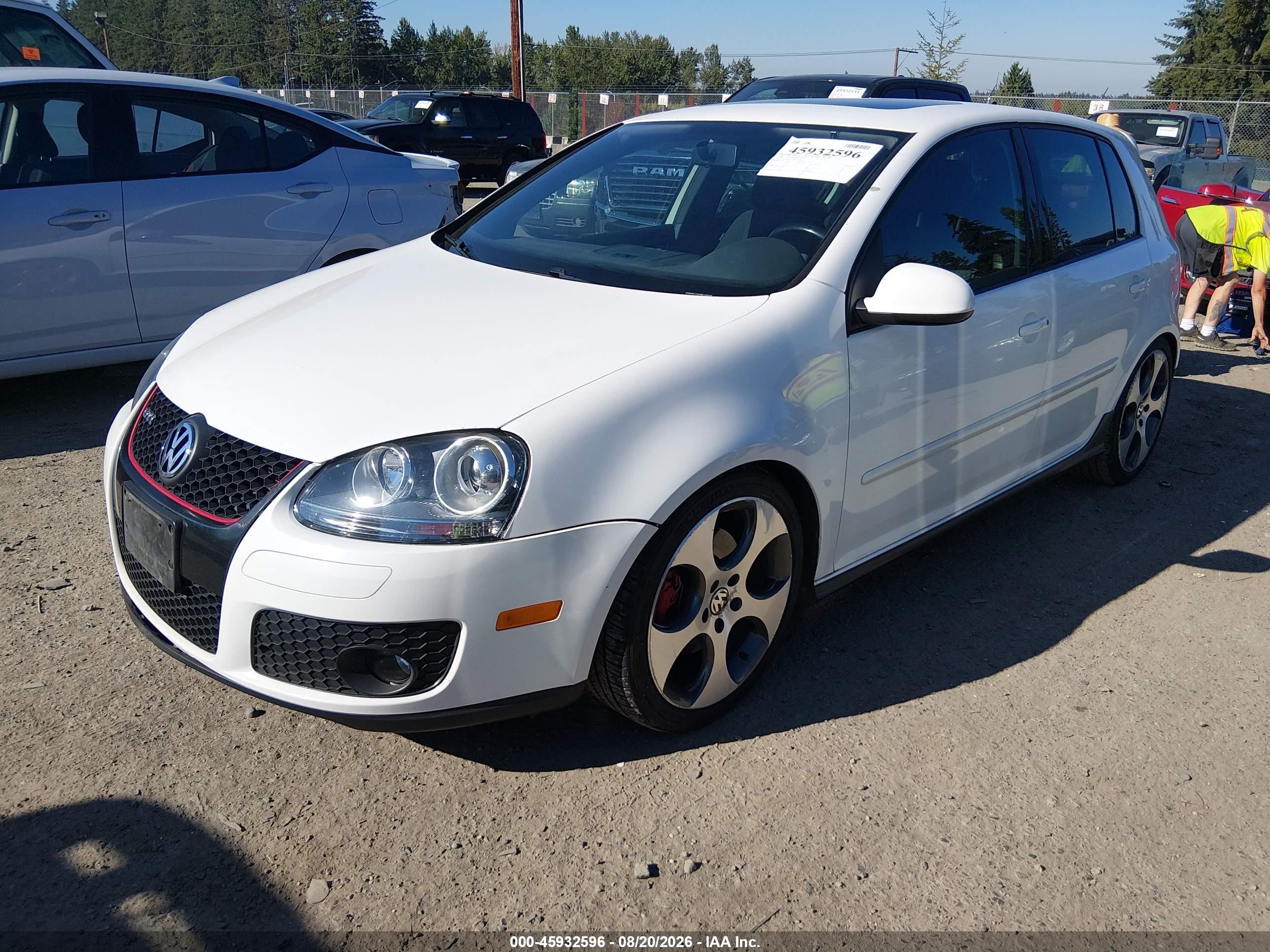 2009 Volkswagen Gti 4-door White vin: WVWHD71K39W148346