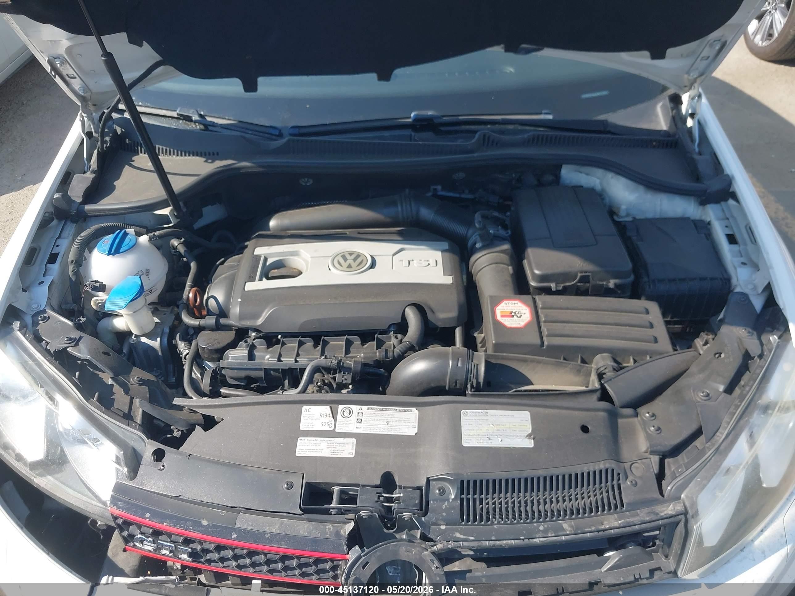 2012 Volkswagen Gti 4-door Белый vin: WVWHD7AJ2CW157876