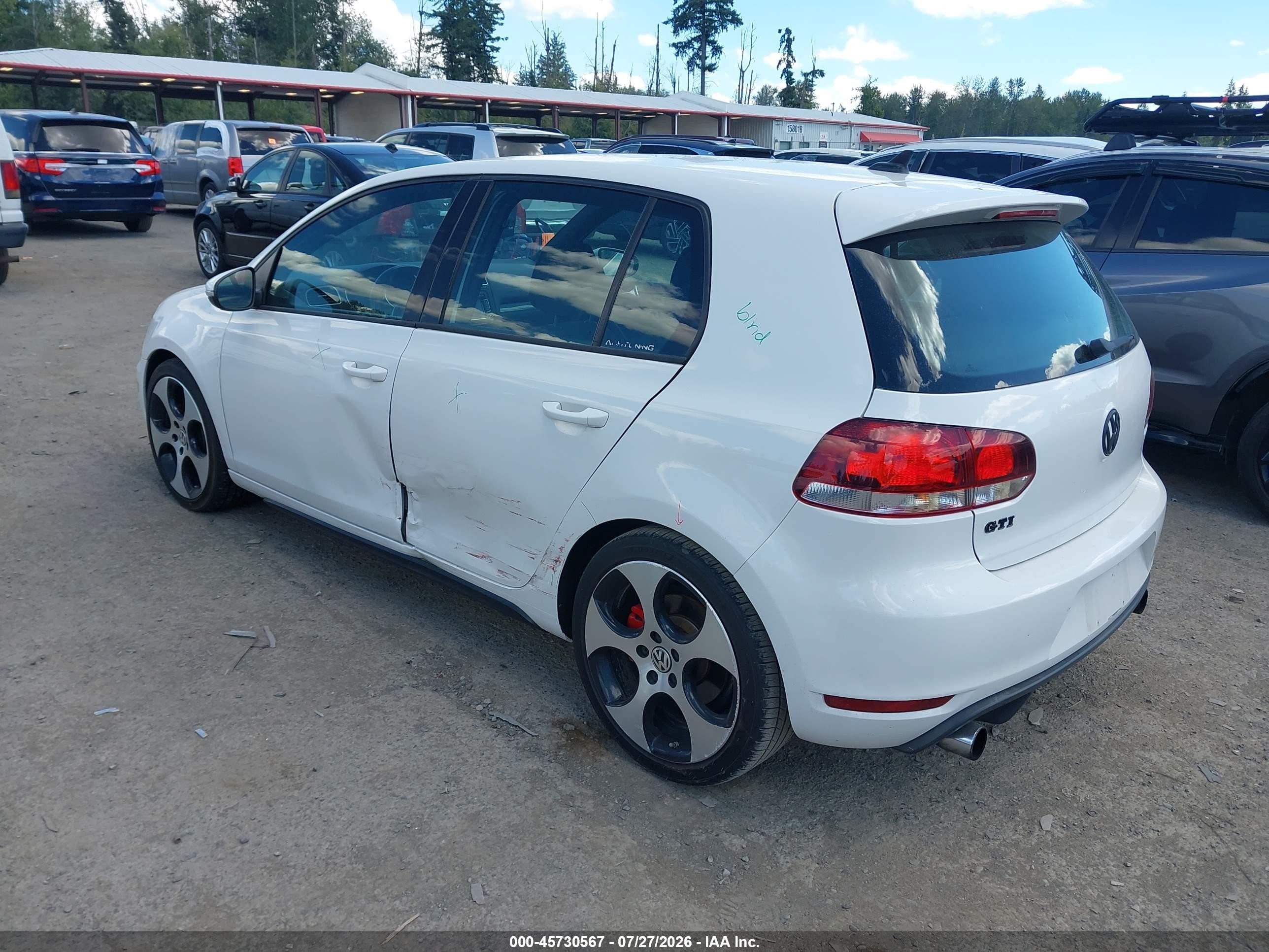 2010 Volkswagen Gti 4-door Белый vin: WVWHD7AJ3AW404917