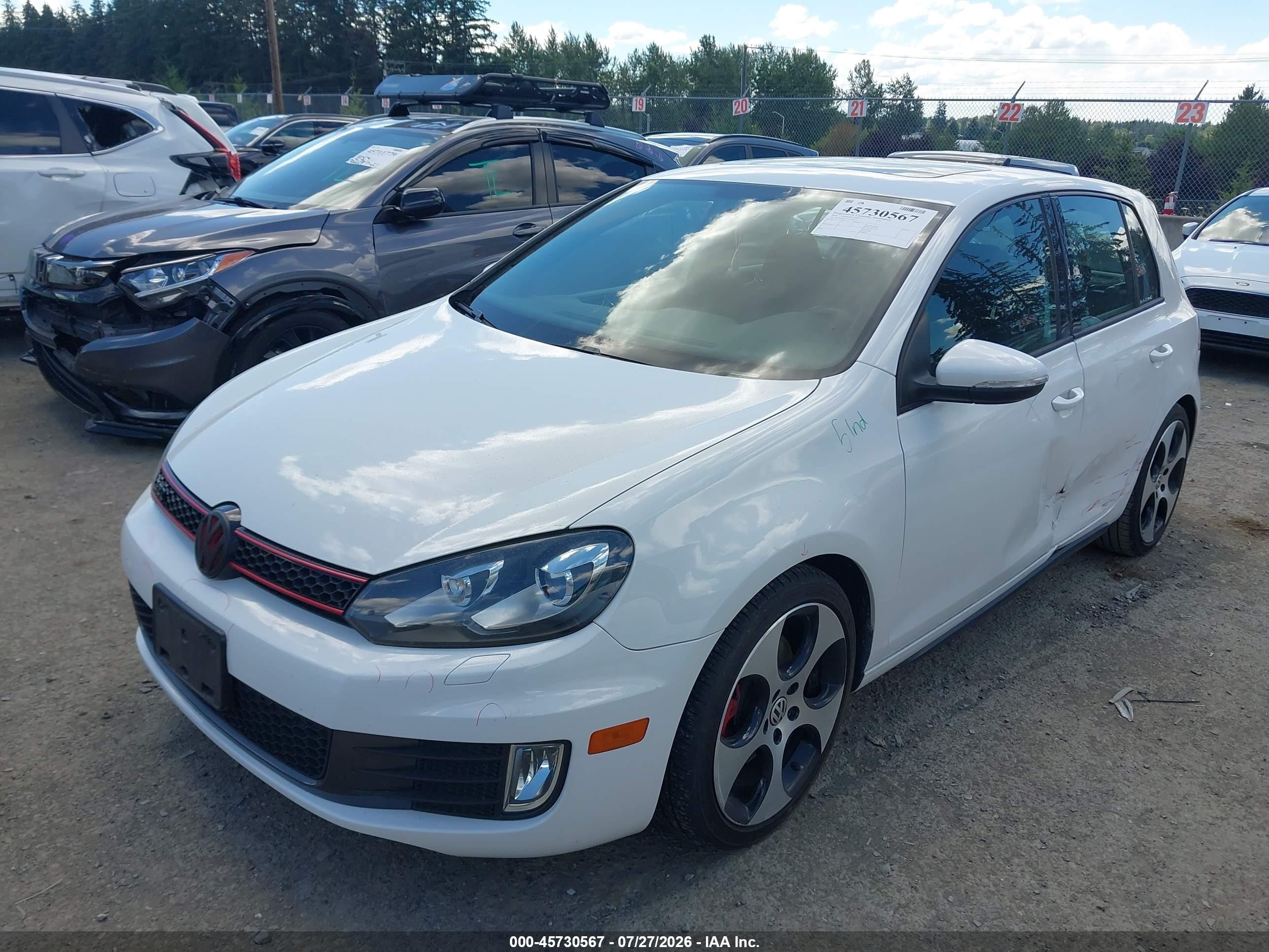 2010 Volkswagen Gti 4-door Белый vin: WVWHD7AJ3AW404917
