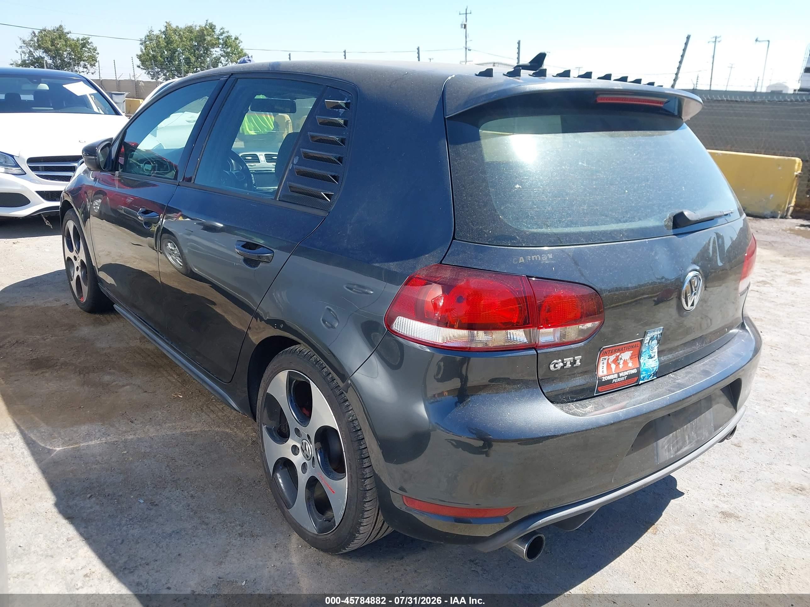 2012 Volkswagen Gti 4-door Gray vin: WVWHD7AJ3CW015892
