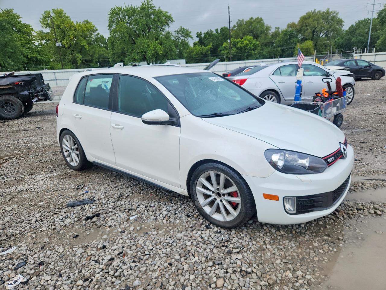 2014 Volkswagen Gti White vin: WVWHD7AJ3EW007410