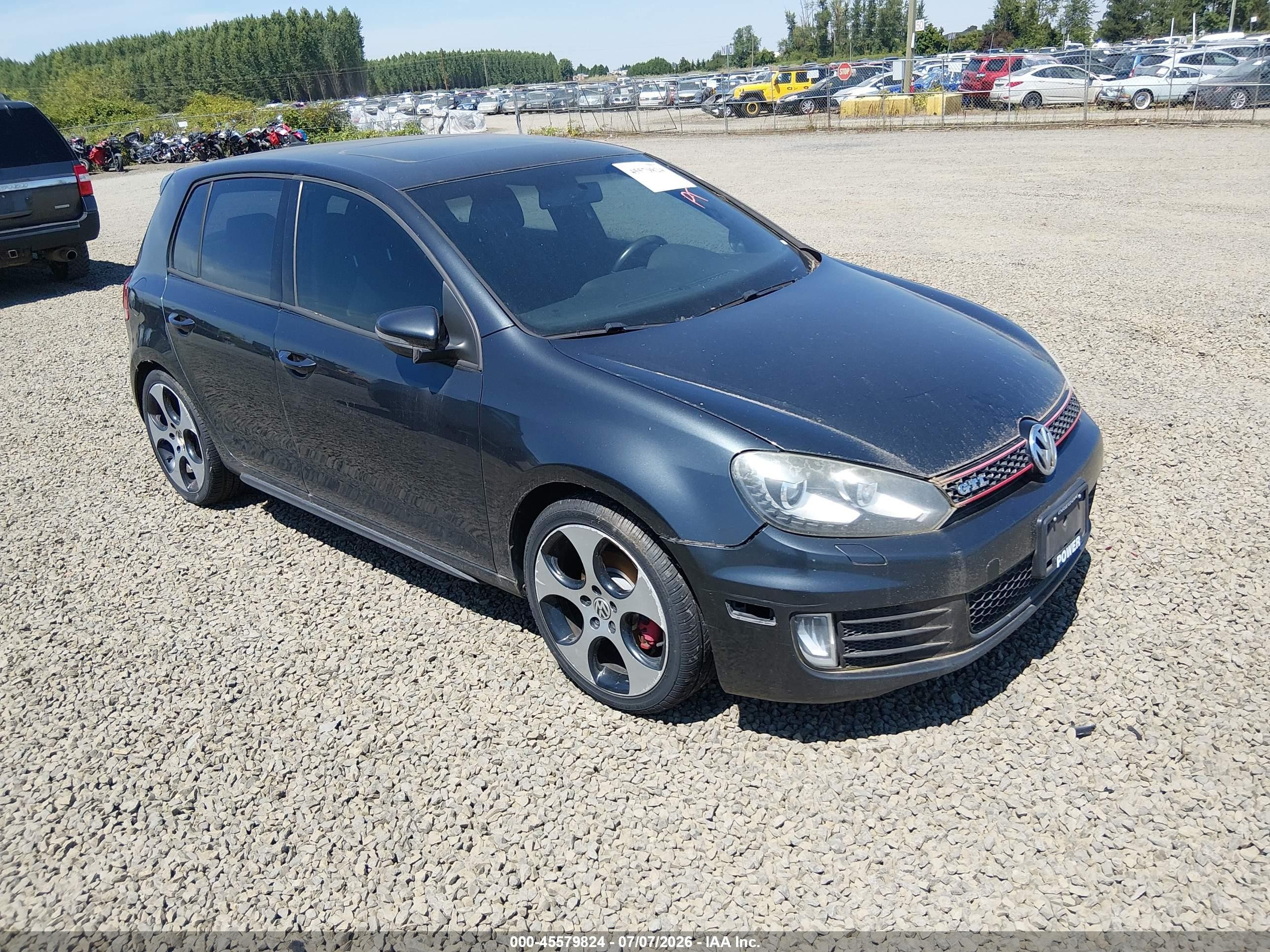 2012 Volkswagen Gti 4-door Black vin: WVWHD7AJ4CW215339