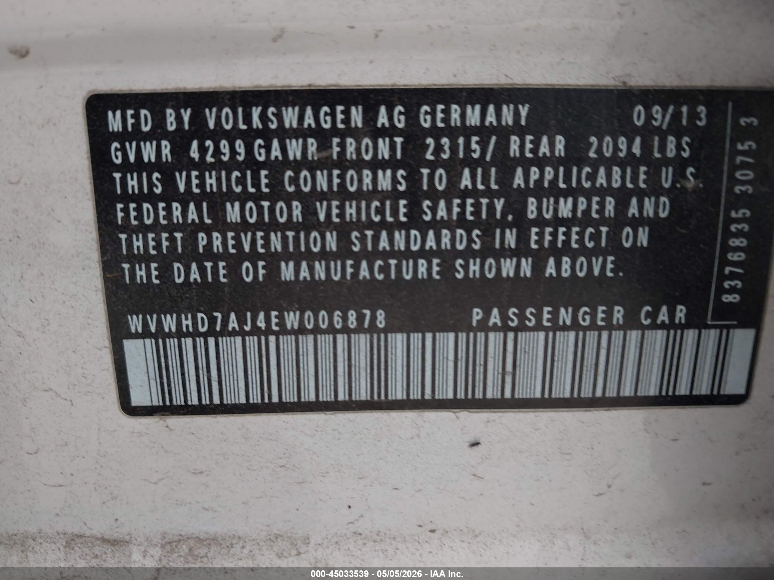 2014 Volkswagen Gti Wolfsburg Edition White vin: WVWHD7AJ4EW006878