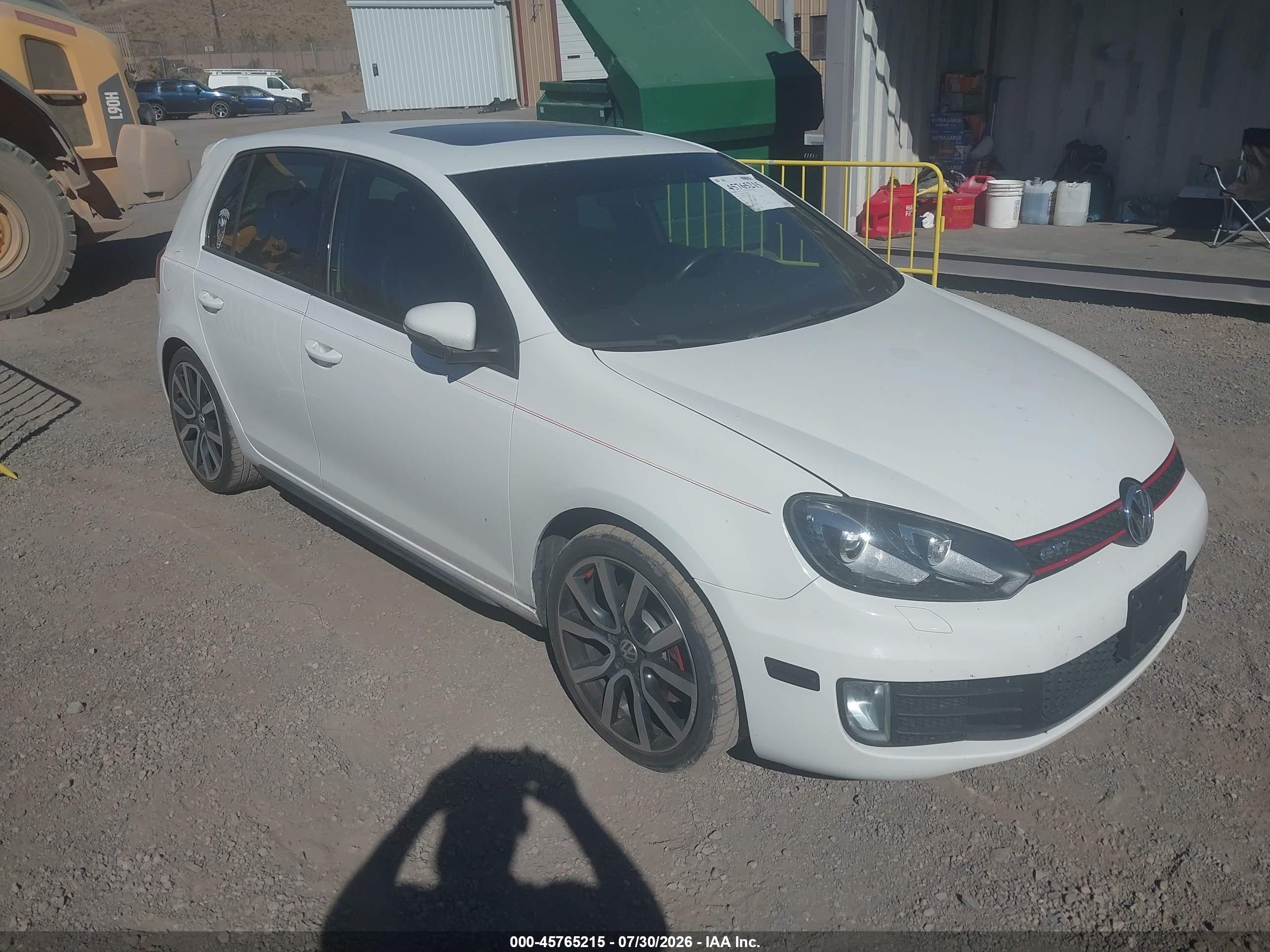 2012 Volkswagen Gti 4-door Autobahn White vin: WVWHD7AJ6CW053598