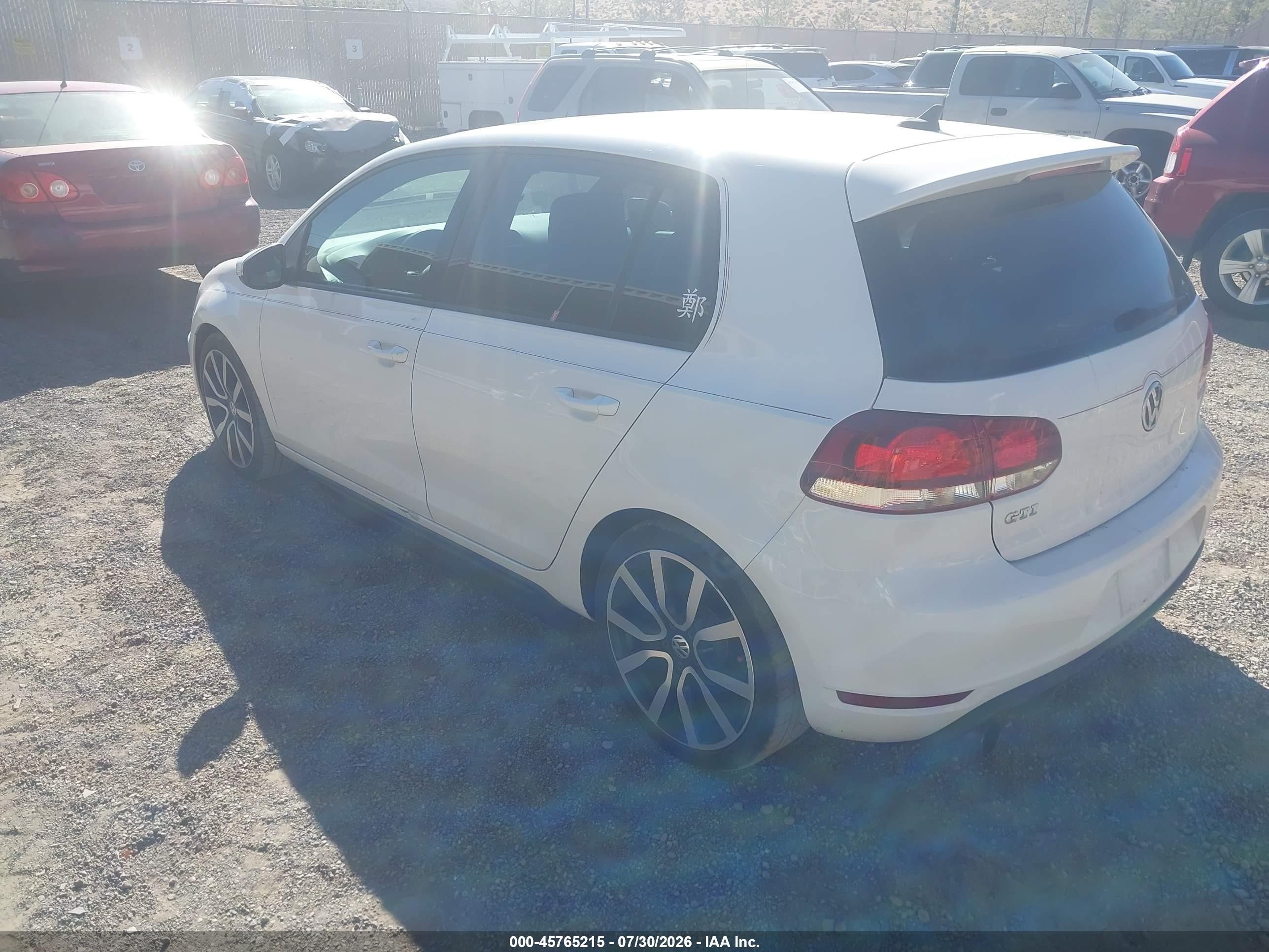2012 Volkswagen Gti 4-door Autobahn White vin: WVWHD7AJ6CW053598
