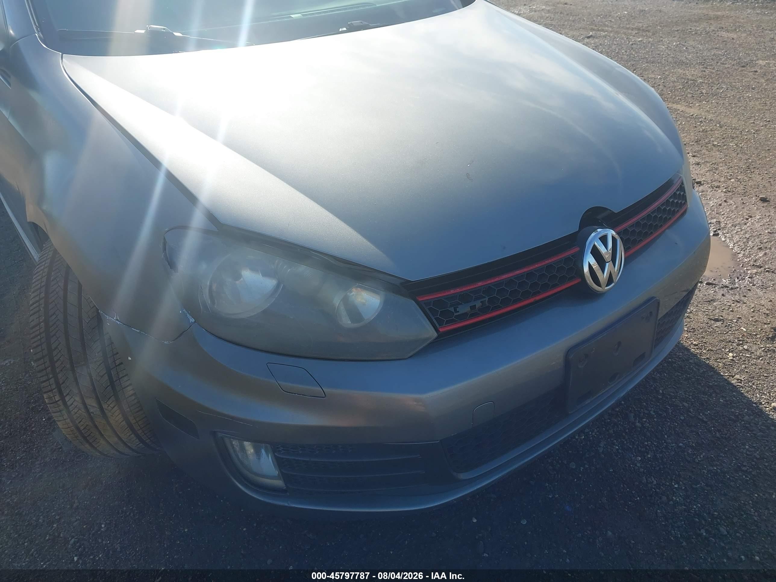 2012 Volkswagen Gti 4-door Серый vin: WVWHD7AJ6CW207288
