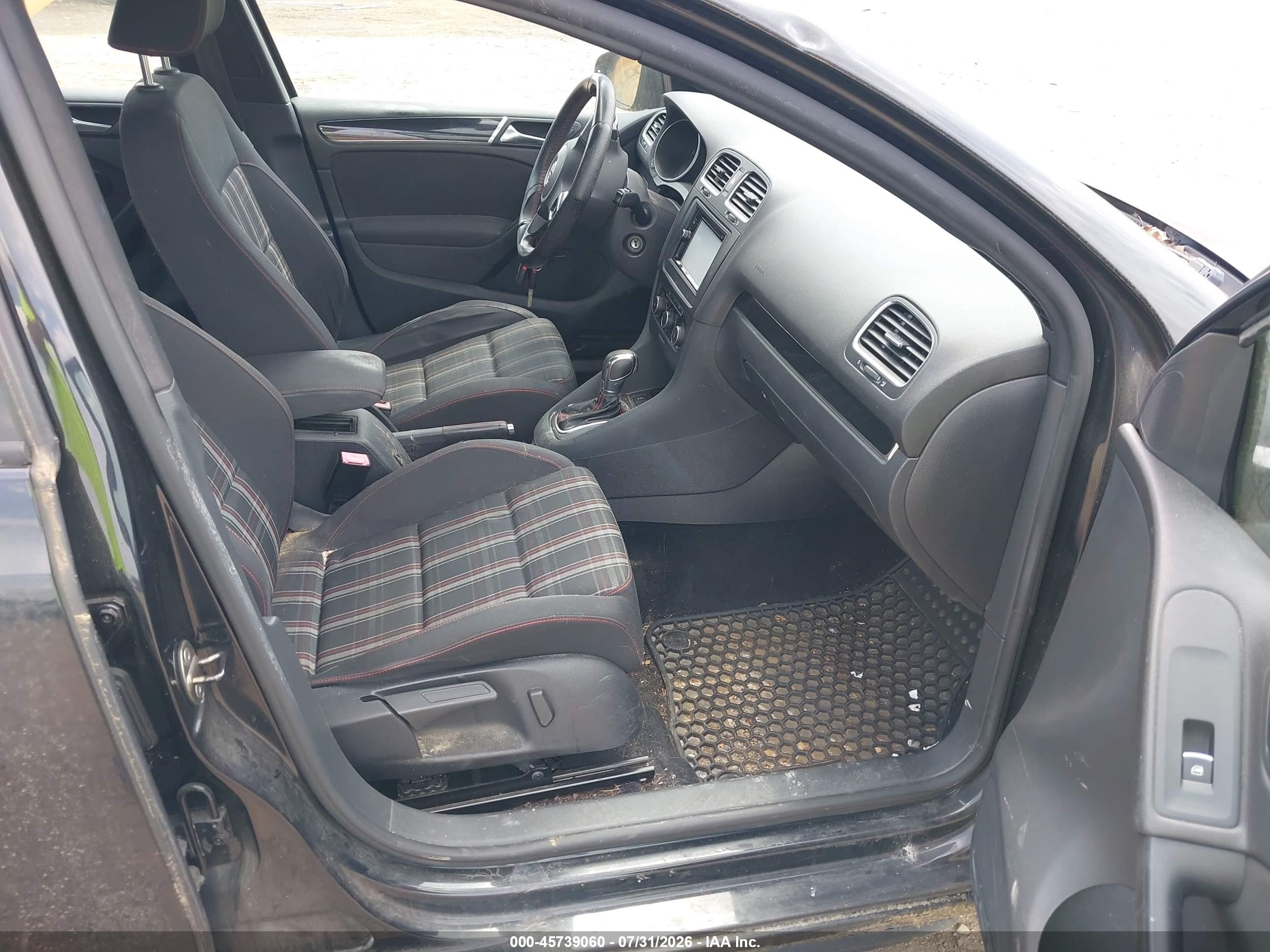 2012 Volkswagen Gti 4-door Black vin: WVWHD7AJ6CW308072