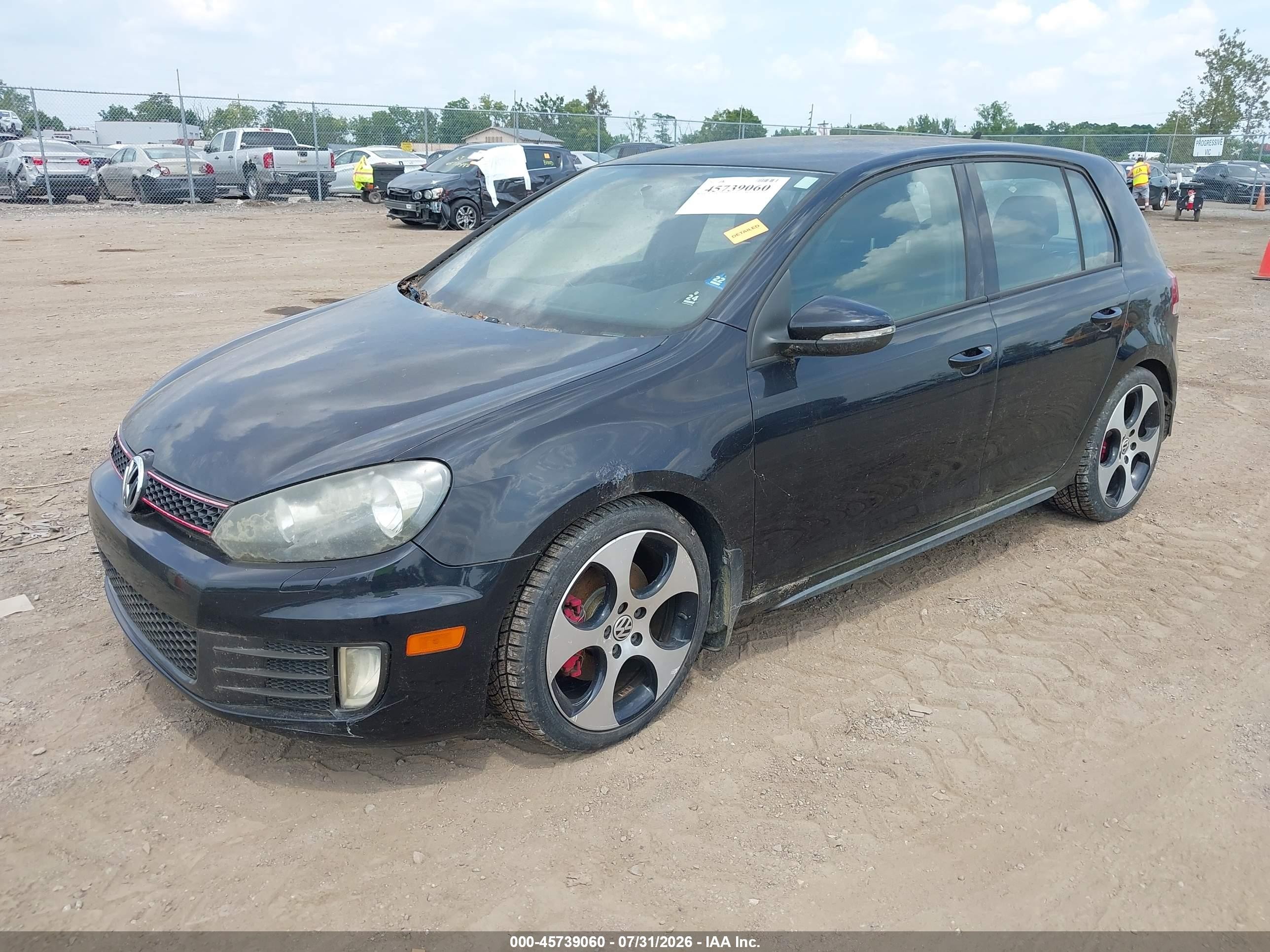2012 Volkswagen Gti 4-door Black vin: WVWHD7AJ6CW308072