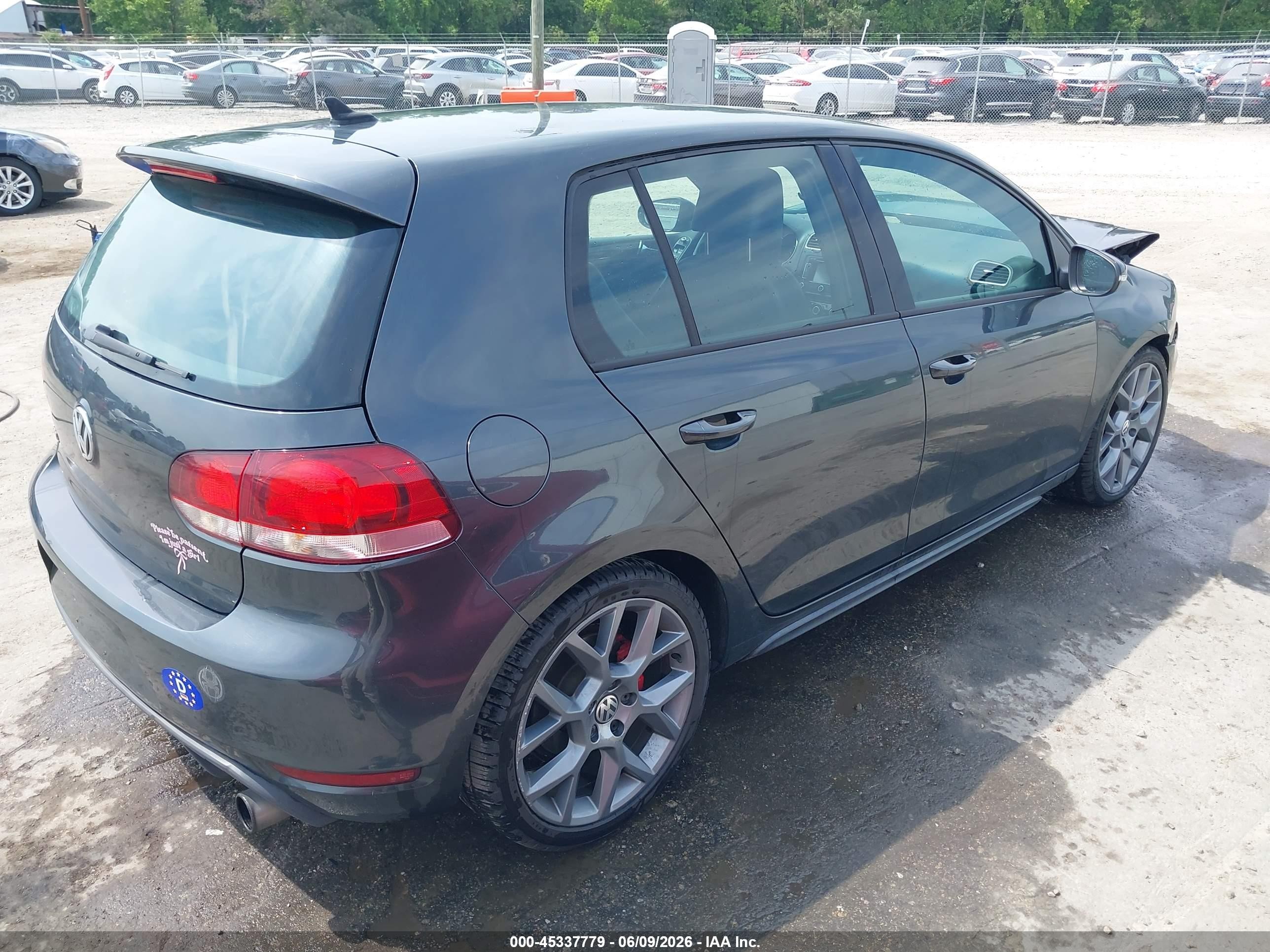2013 Volkswagen Gti Drivers Edition Gray vin: WVWHD7AJ6DW134635