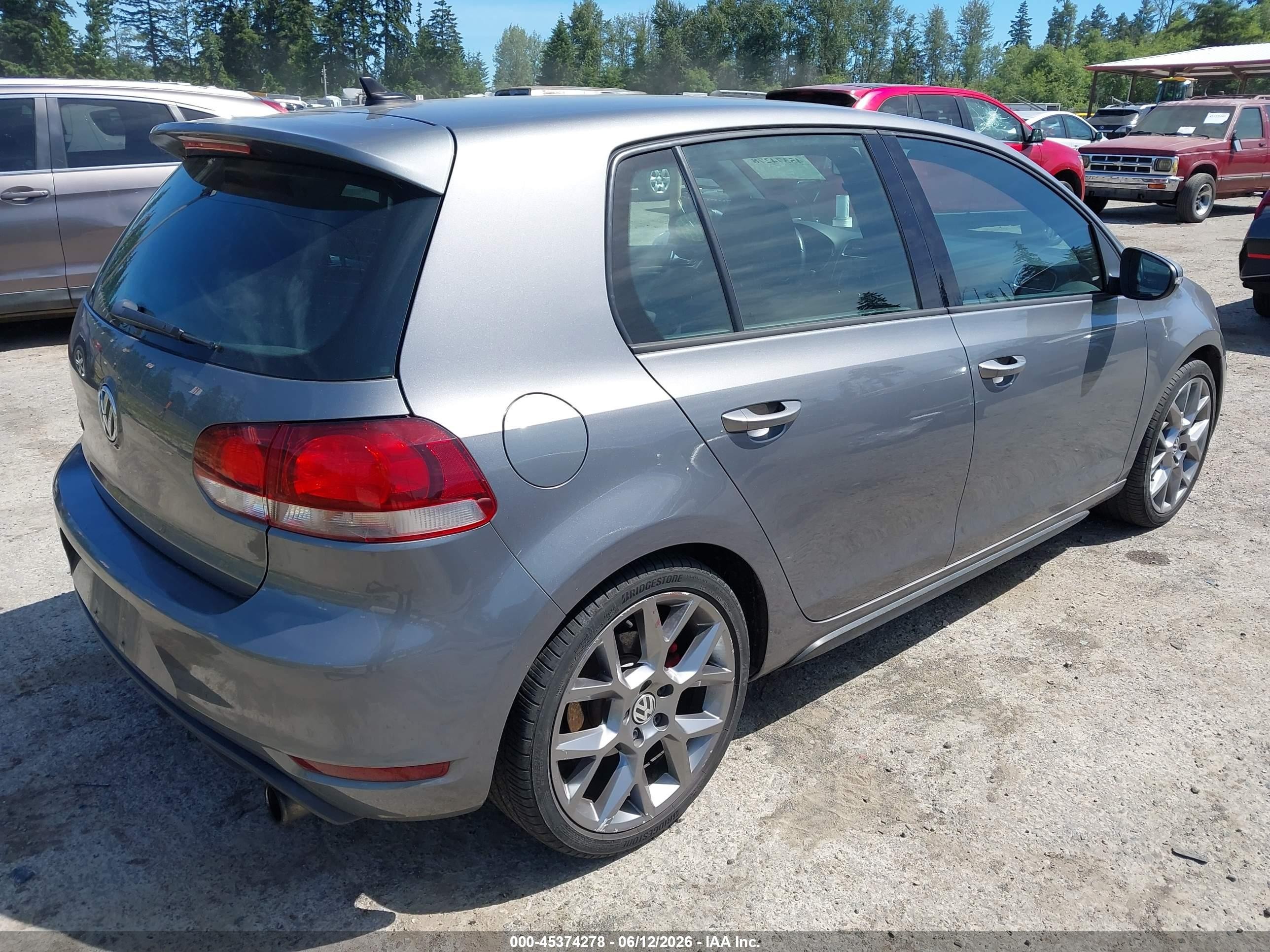 2013 Volkswagen Gti 4-door Gray vin: WVWHD7AJ7DW120369