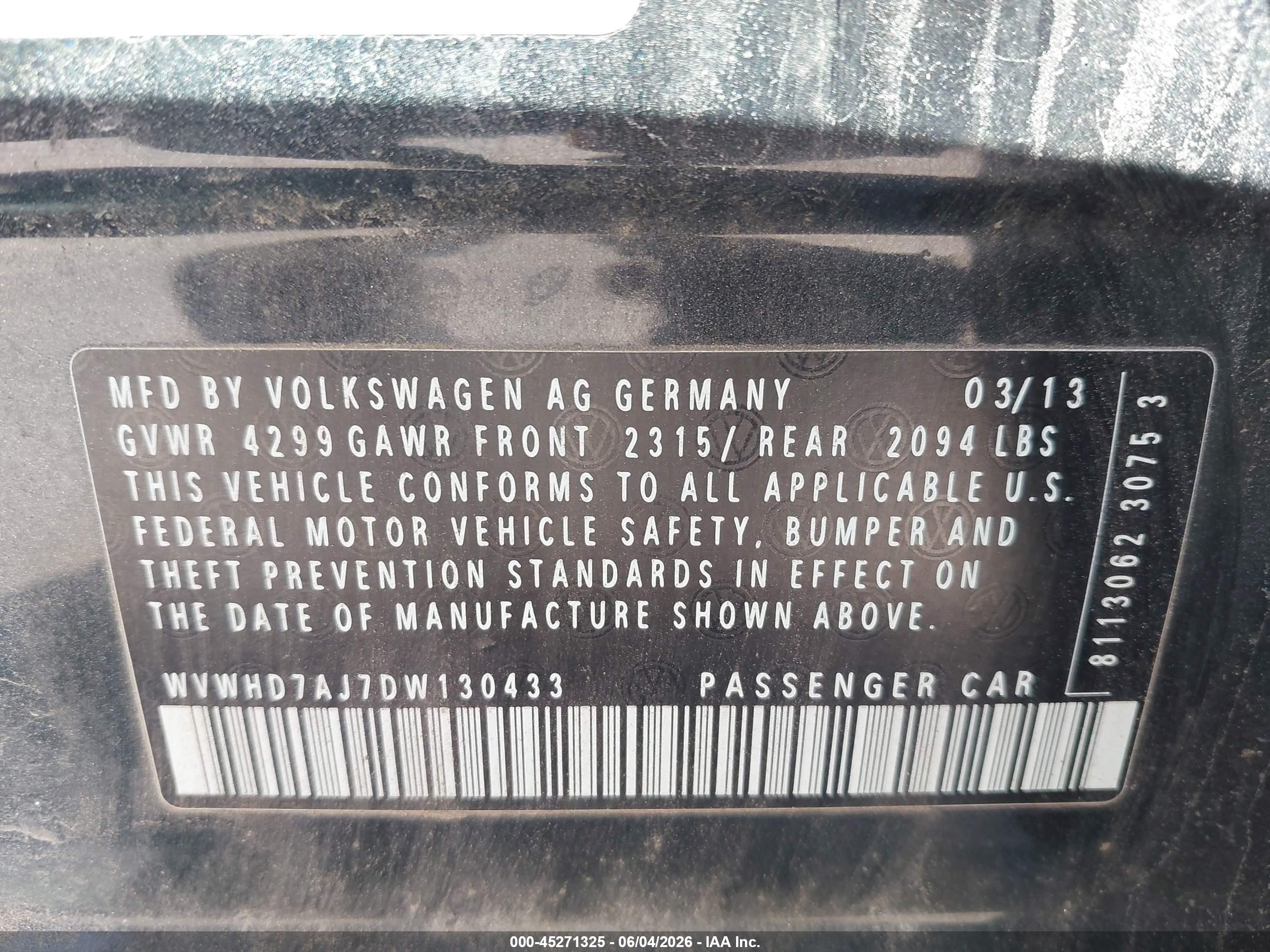 2013 Volkswagen Gti Drivers Edition Gray vin: WVWHD7AJ7DW130433